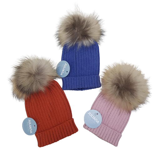 After Label Cappello Con Pon Pon 33UXCAP0019 In Lana Da Bambina