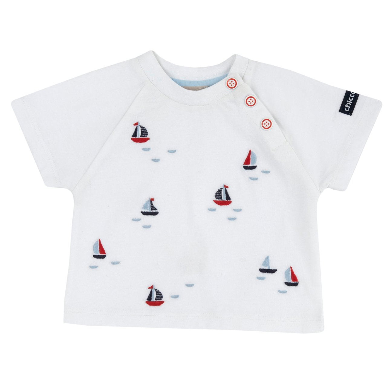 T-shirt manica corta con piccole barchette ricamate - NUOVA COLLEZIONE CHICCO P/E 2025