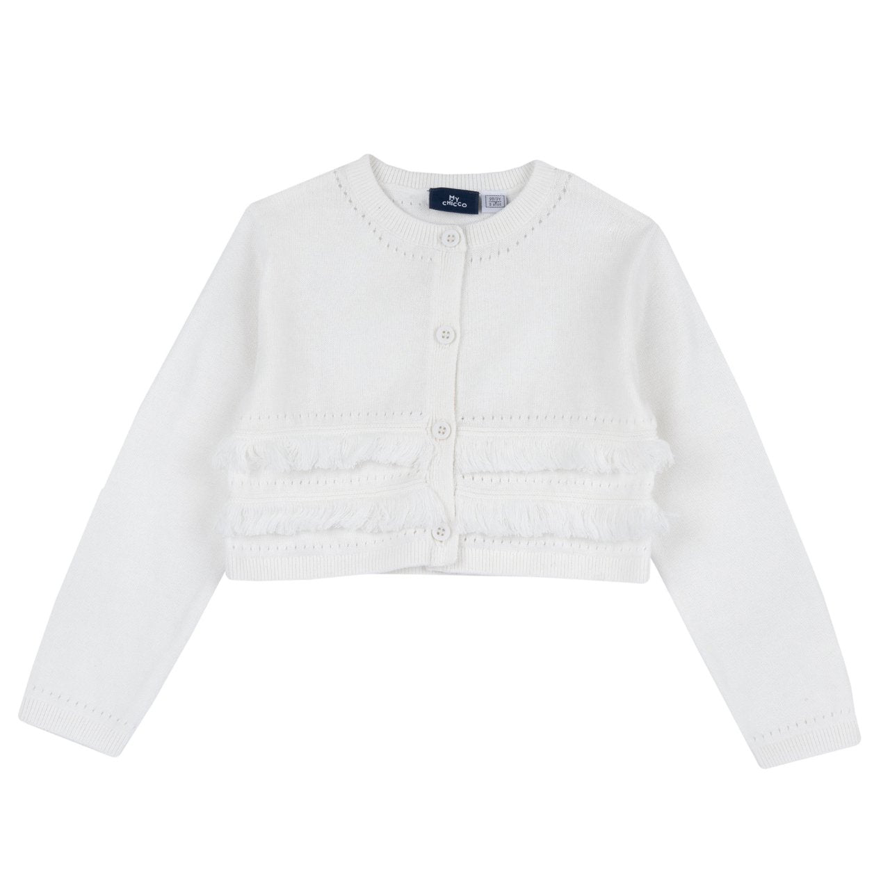 Cardigan in maglia con piccole frange - NUOVA COLLEZIONE CHICCO P/E 2025