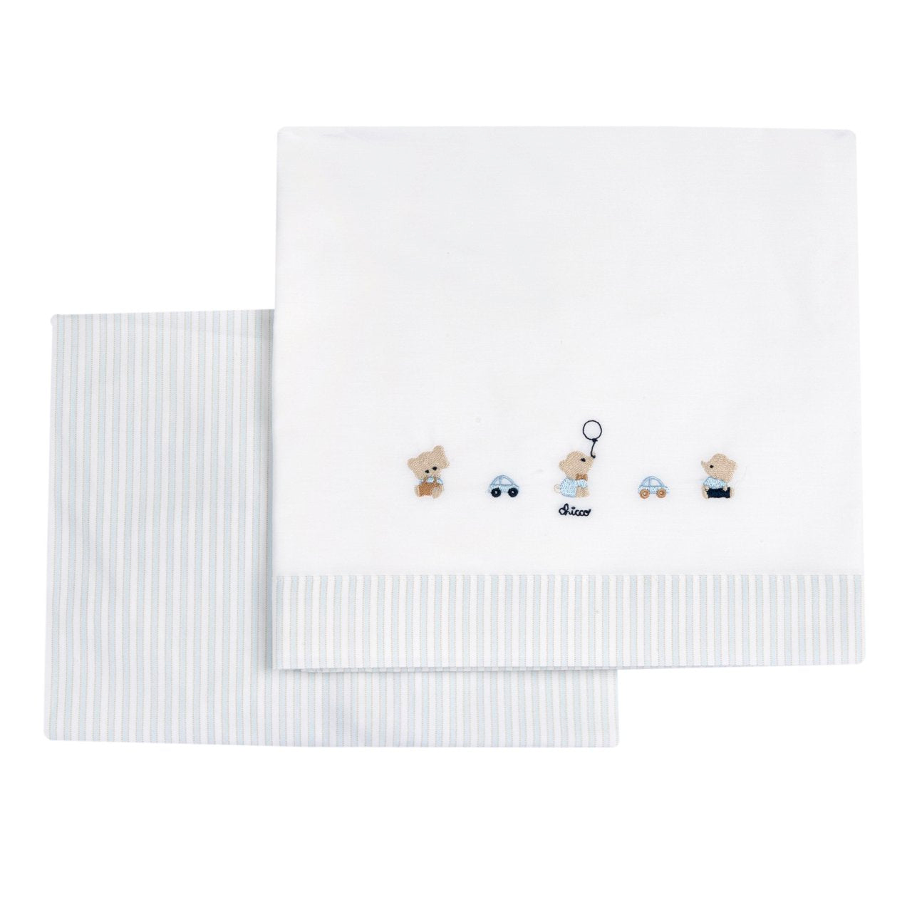 Set 2 pz. lenzuola per carrozzina con piccoli ricami - NUOVA COLLEZIONE CHICCO P/E 2025