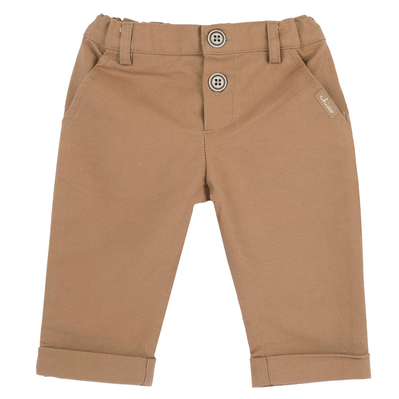 Pantaloni lunghi di cotone con bottoncini sfumati - NUOVA COLLEZIONE CHICCO P/E 2025