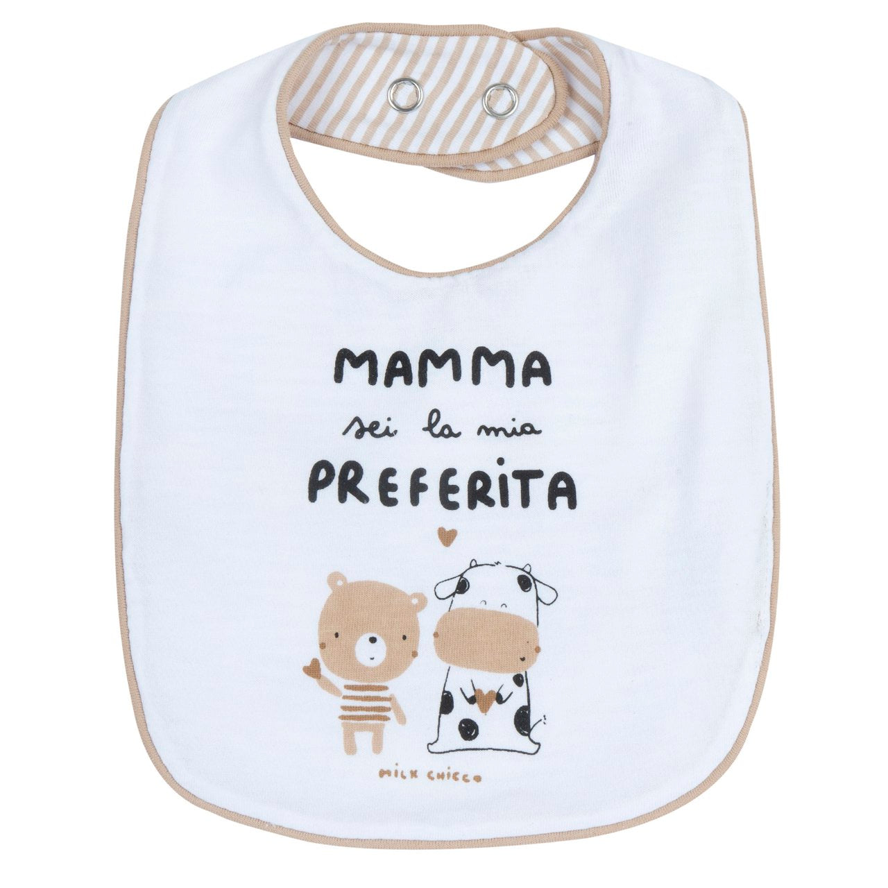 Bavetta di jersey stretch con frase per la mamma - NUOVA COLLEZIONE CHICCO P/E 2025