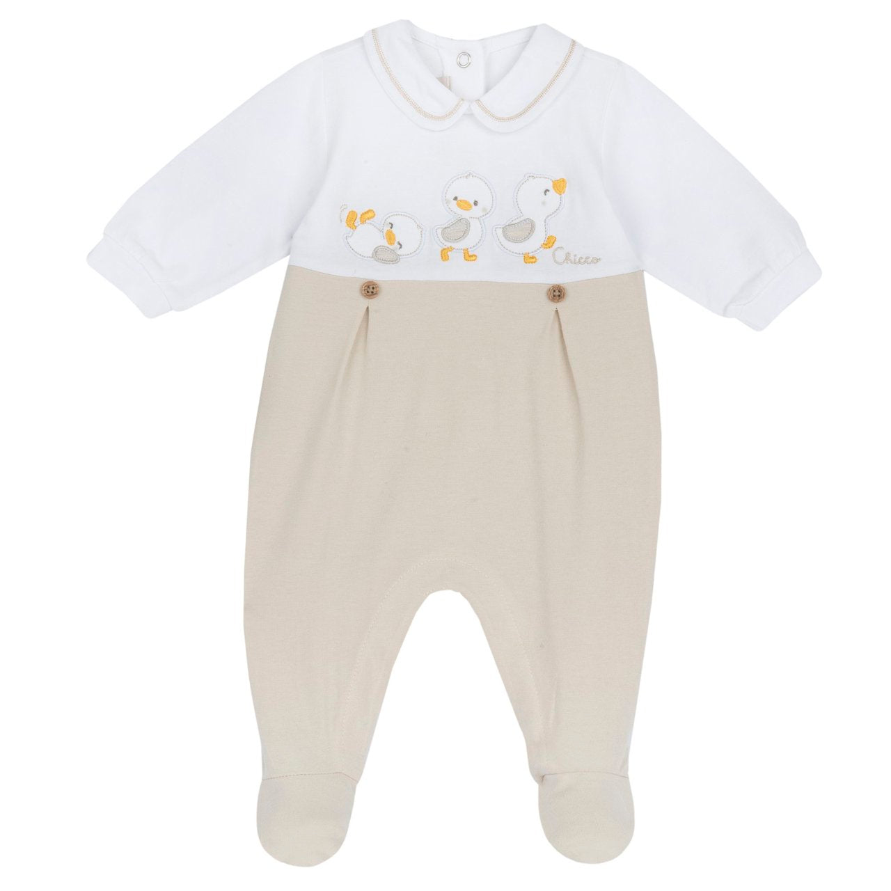 Tutina di jersey stretch con piccoli paperotti - NUOVA COLLEZIONE CHICCO P/E 2025