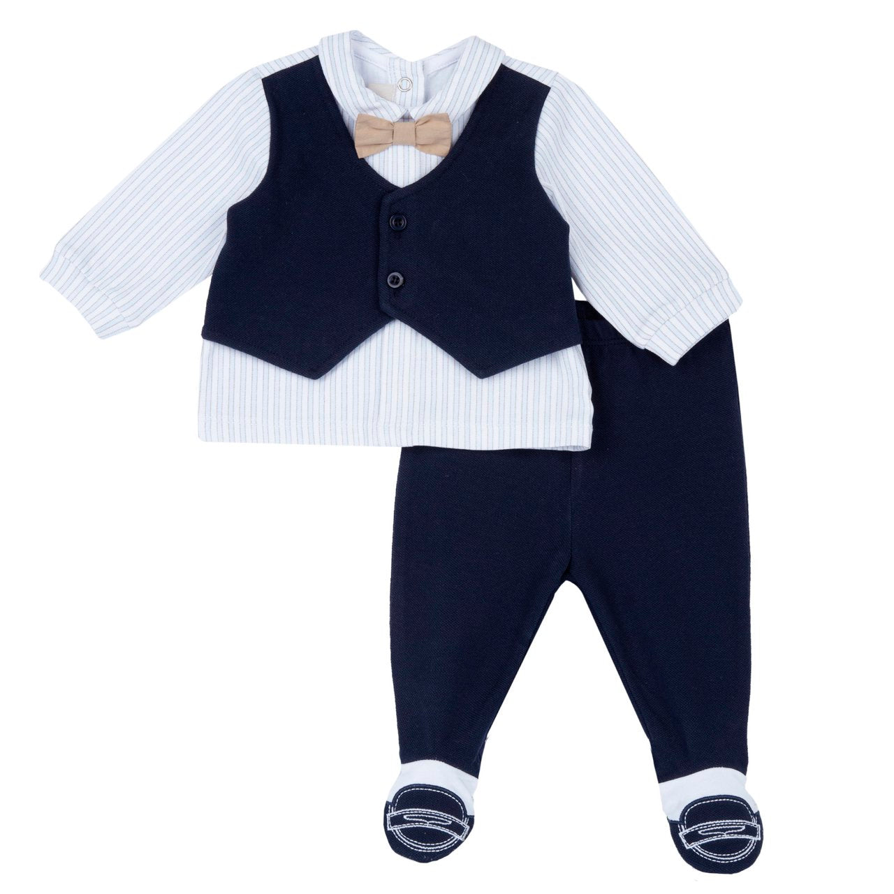 Set coprifasce con gilet e papillon + ghettina di cotone - NUOVA COLLEZIONE CHICCO P/E 2025