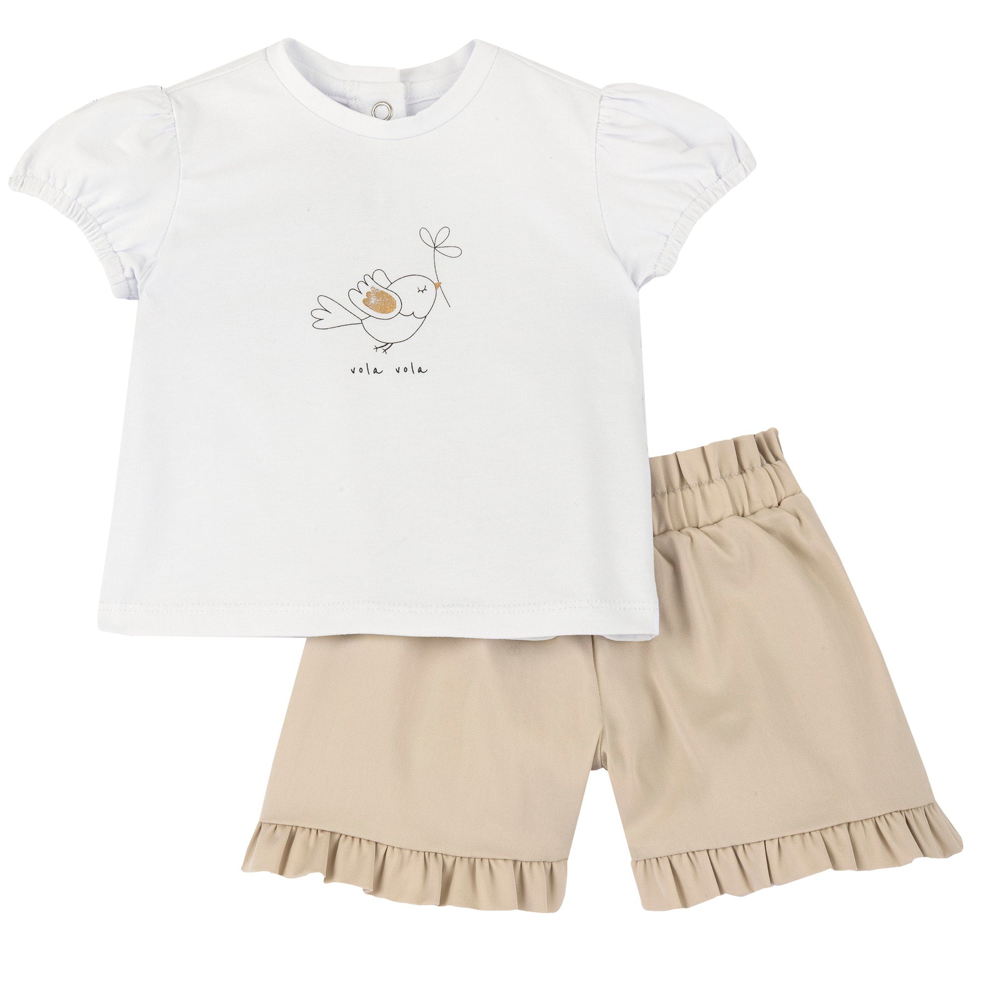 Set t-shirt manica corta + pantaloni corti con volant - NUOVA COLLEZIONE CHICCO P/E 2025