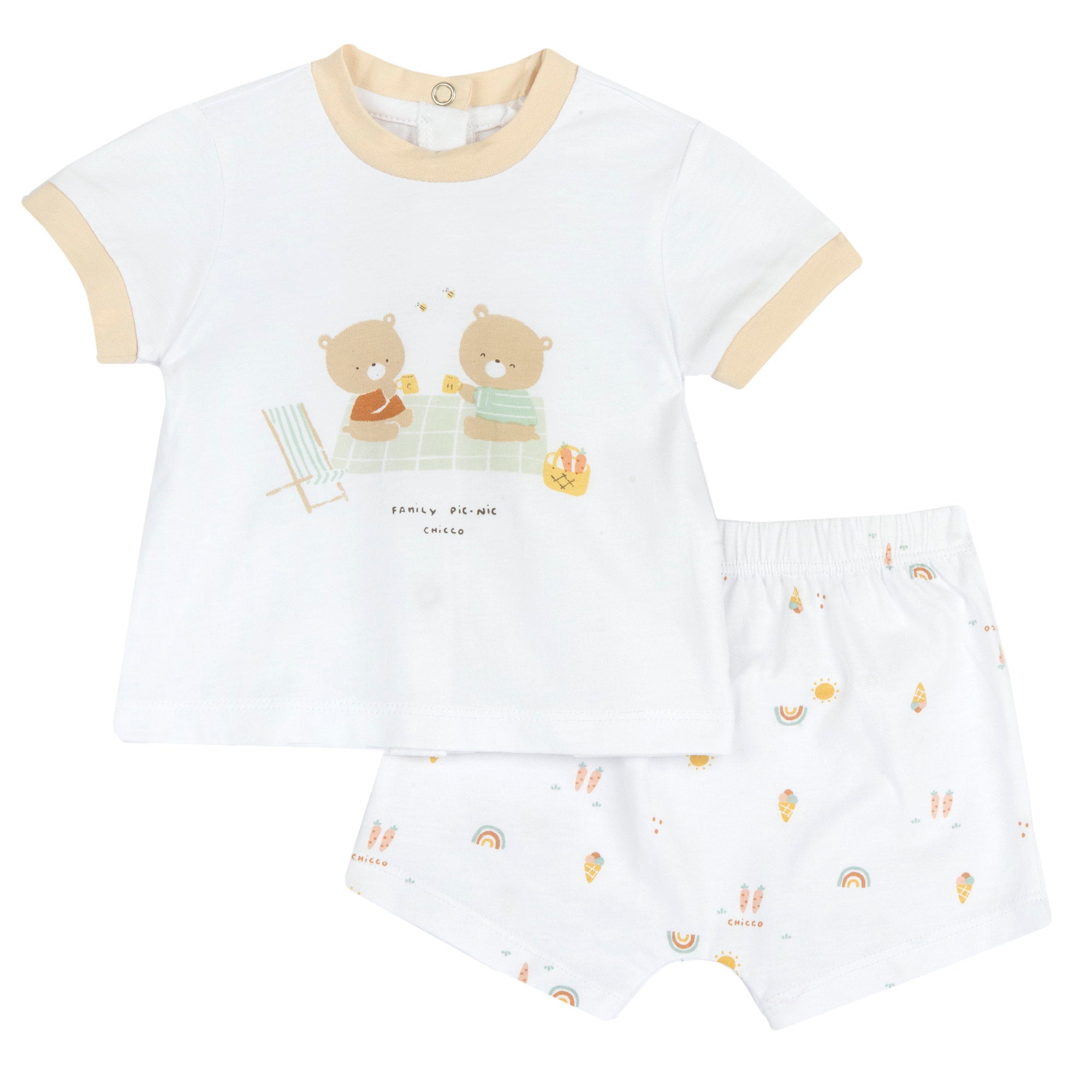 Set t-shirt e pantaloni corti con conigliette - NUOVA COLLEZIONE CHICCO P/E 2025