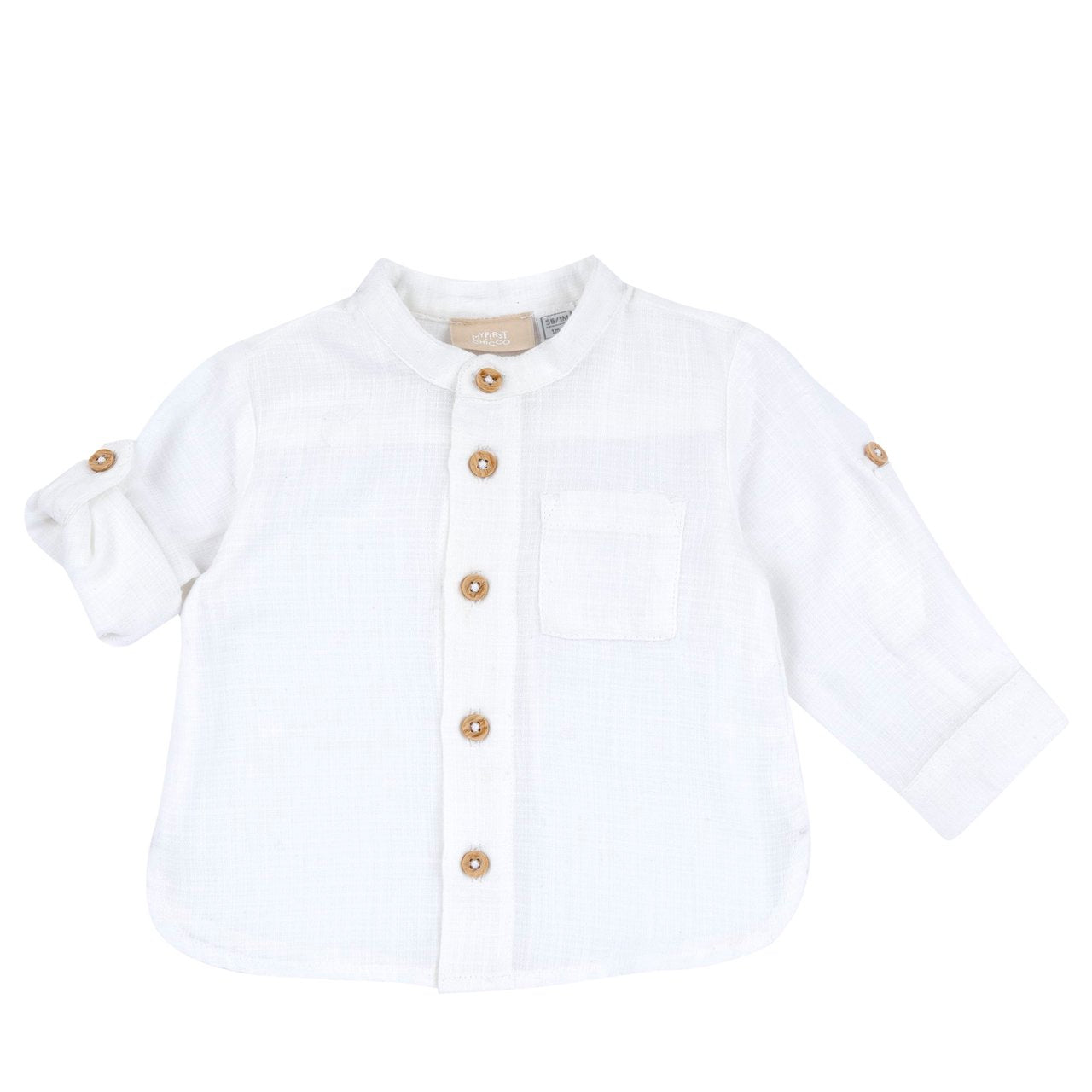 Camicia manica lunga in cotone lavorato - NUOVA COLLEZIONE CHICCO P/E 2026