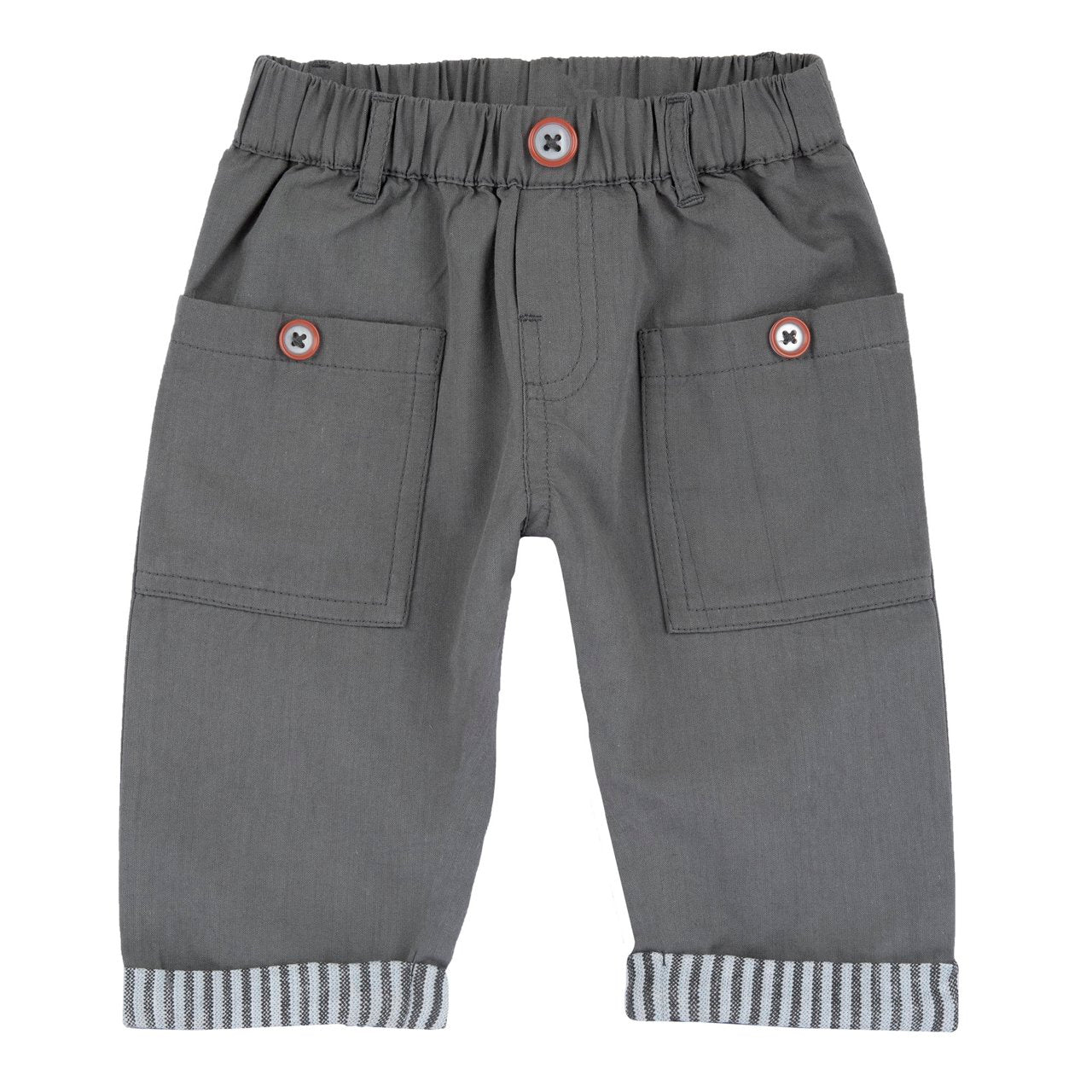 Pantaloni lunghi con bottoni colorati e risvolto a righe - NUOVA COLLEZIONE CHICCO P/E 2026