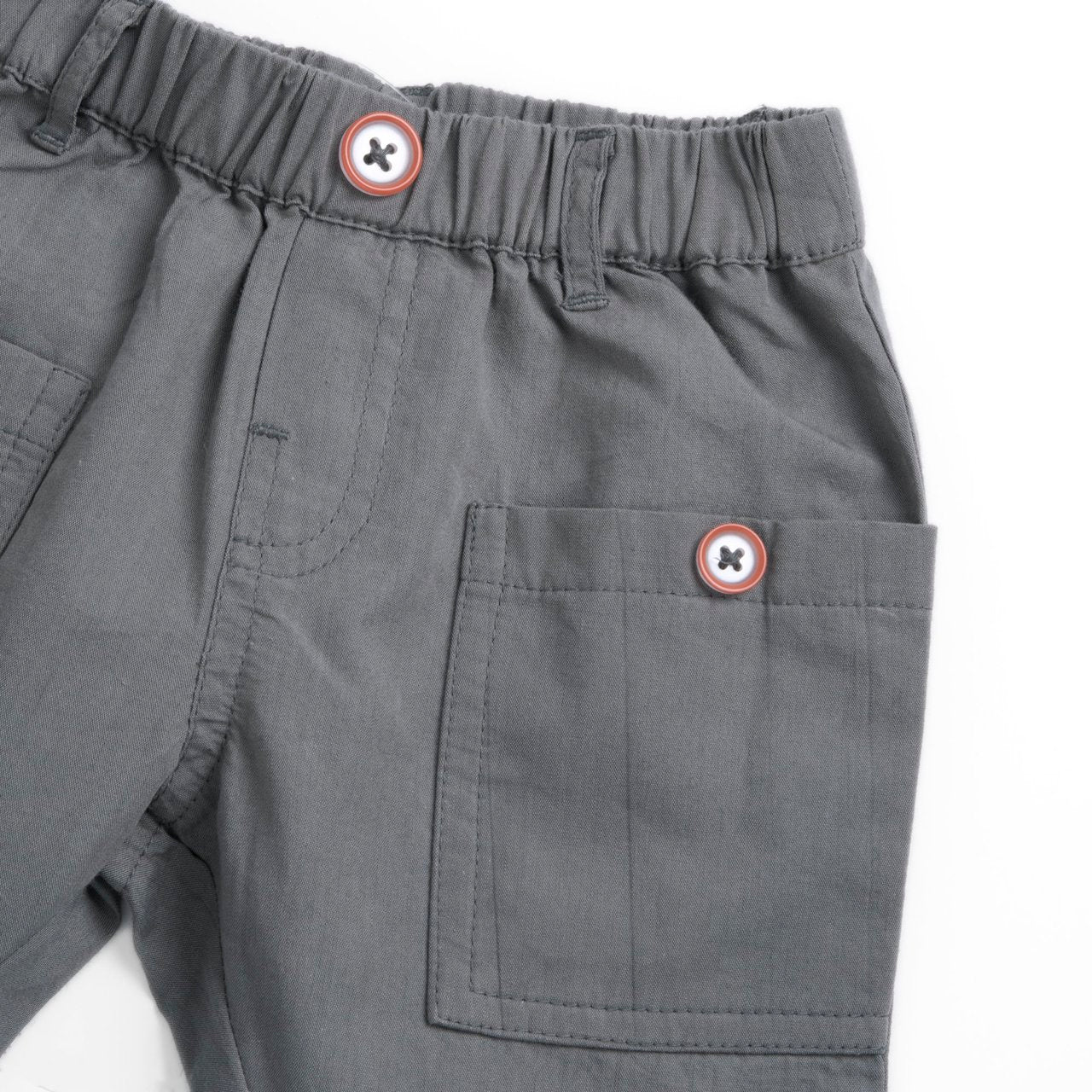 Pantaloni lunghi con bottoni colorati e risvolto a righe - NUOVA COLLEZIONE CHICCO P/E 2026