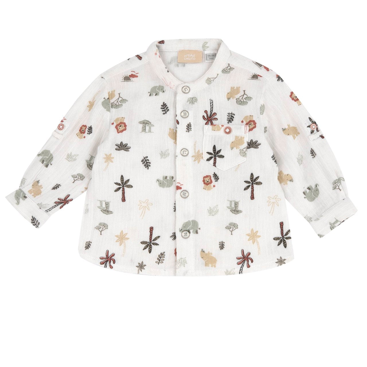 Camicia manica lunga in garza stampa Savana - NUOVA COLLEZIONE CHICCO P/E 2026