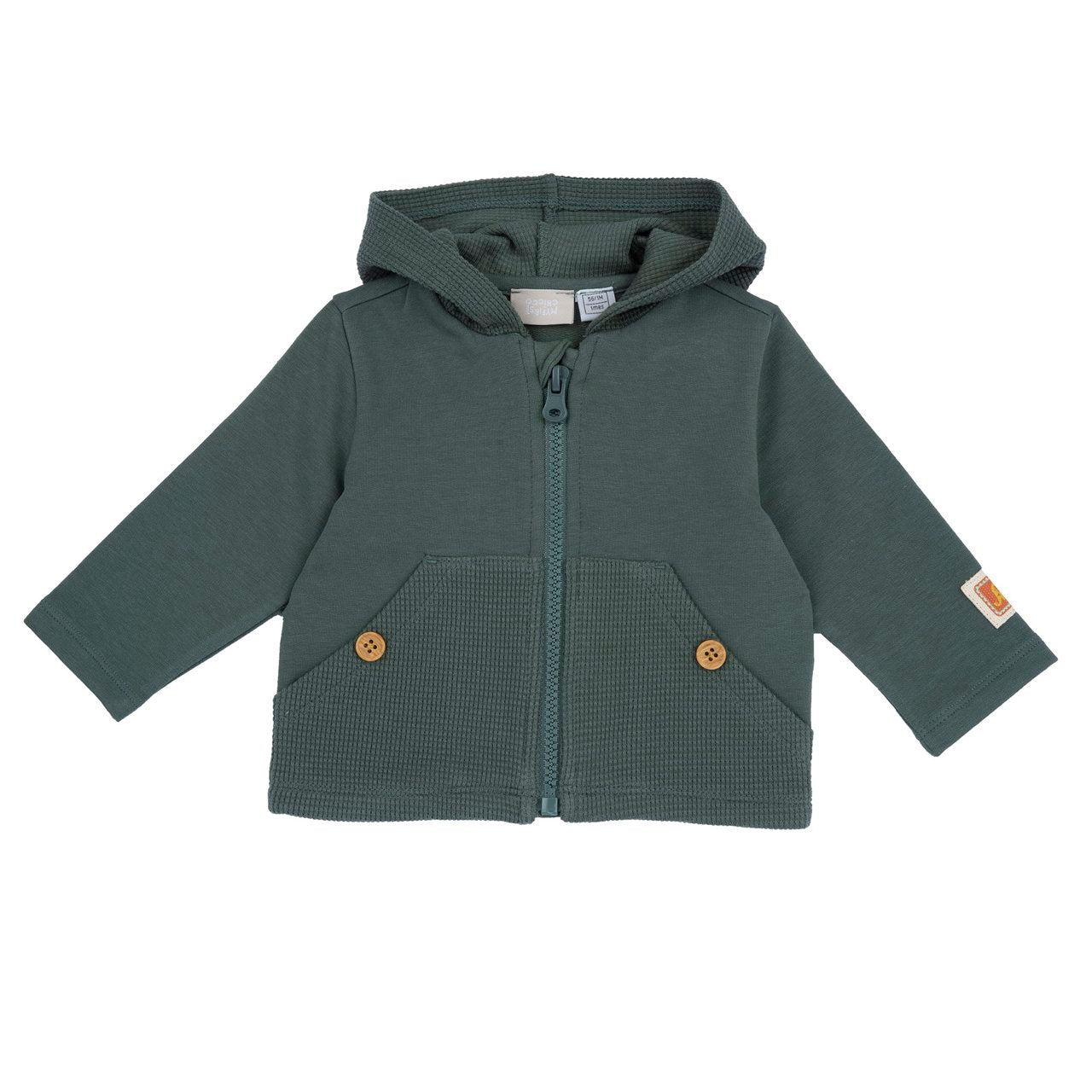 Felpa con cappuccio e tasche in tessuto lavorato - NUOVA COLLEZIONE CHICCO P/E 2026
