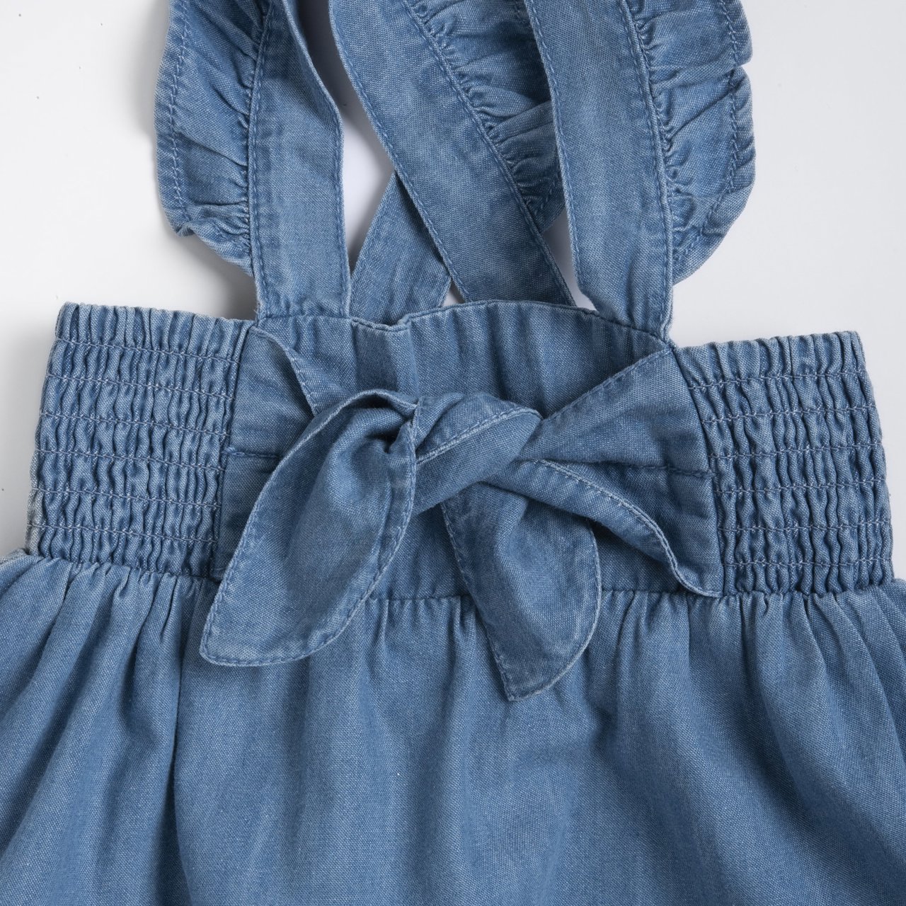 Salopette denim a gonna con fiocco - NUOVA COLLEZIONE CHICCO P/E 2026
