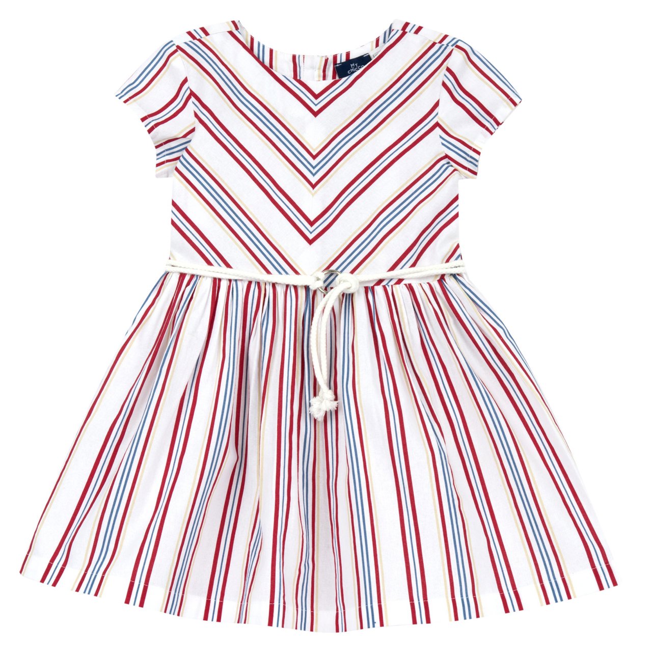 Vestito manica corta con stampa a righe - NUOVA COLLEZIONE CHICCO P/E 2026
