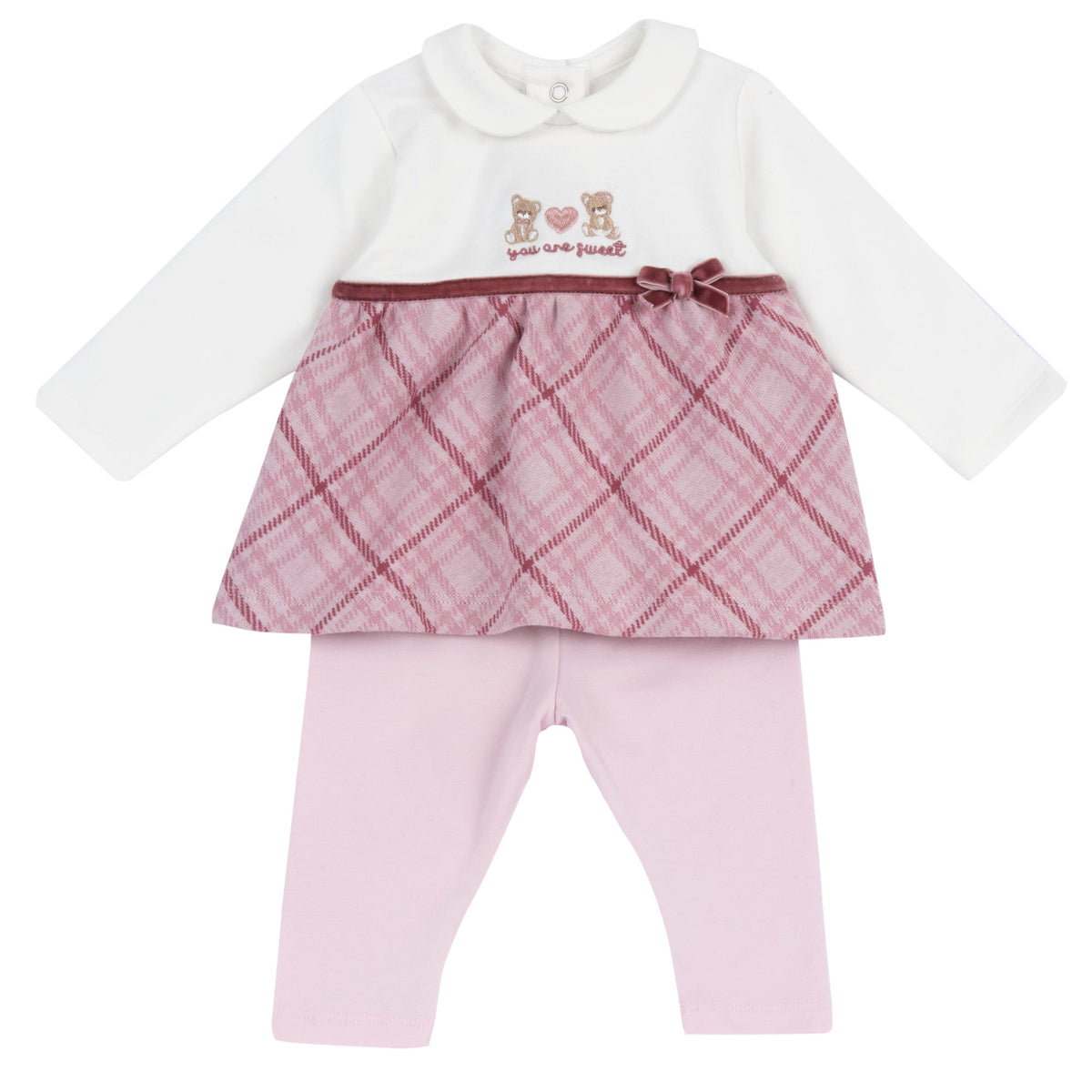 Completo 2 pz. casacca con fiocchetto + leggings - NUOVA COLLEZIONE CHICCO A/I 2026-27
