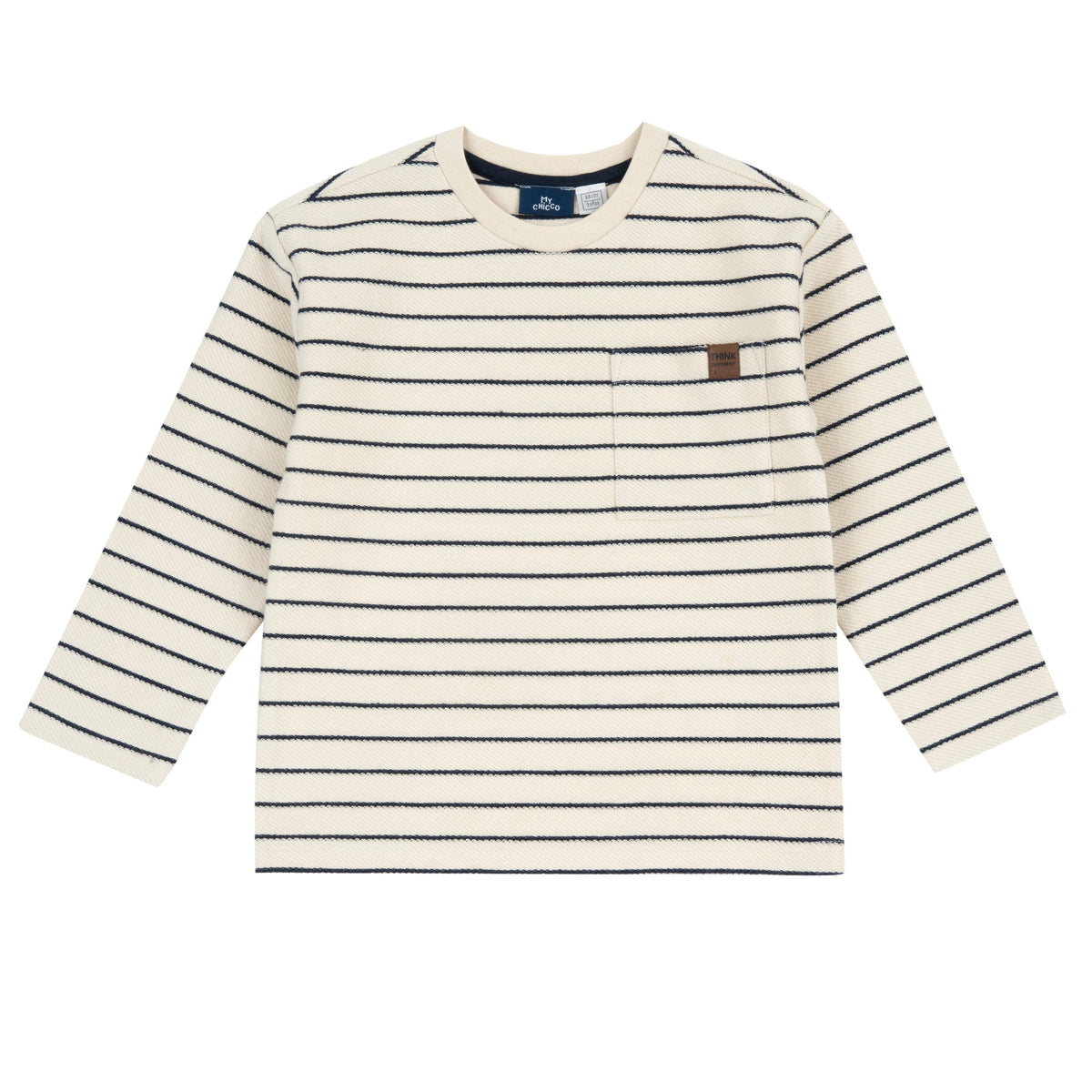 Maglia manica lunga a righe con taschino - NUOVA COLLEZIONE CHICCO A/I 2026-27