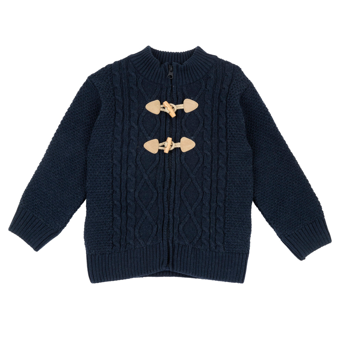 Cardigan in maglia a trecce con zip e alamari - NUOVA COLLEZIONE CHICCO A/I 2026-27