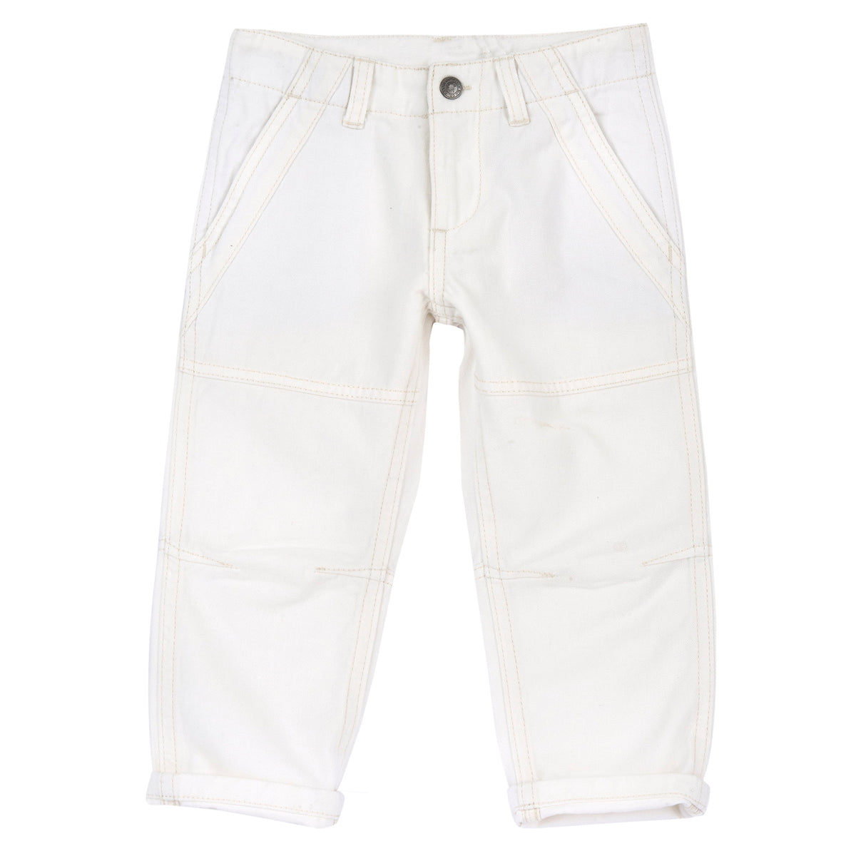 Pantalone lungo in twill di cotone bianco - NUOVA COLLEZIONE CHICCO A/I 2026-27