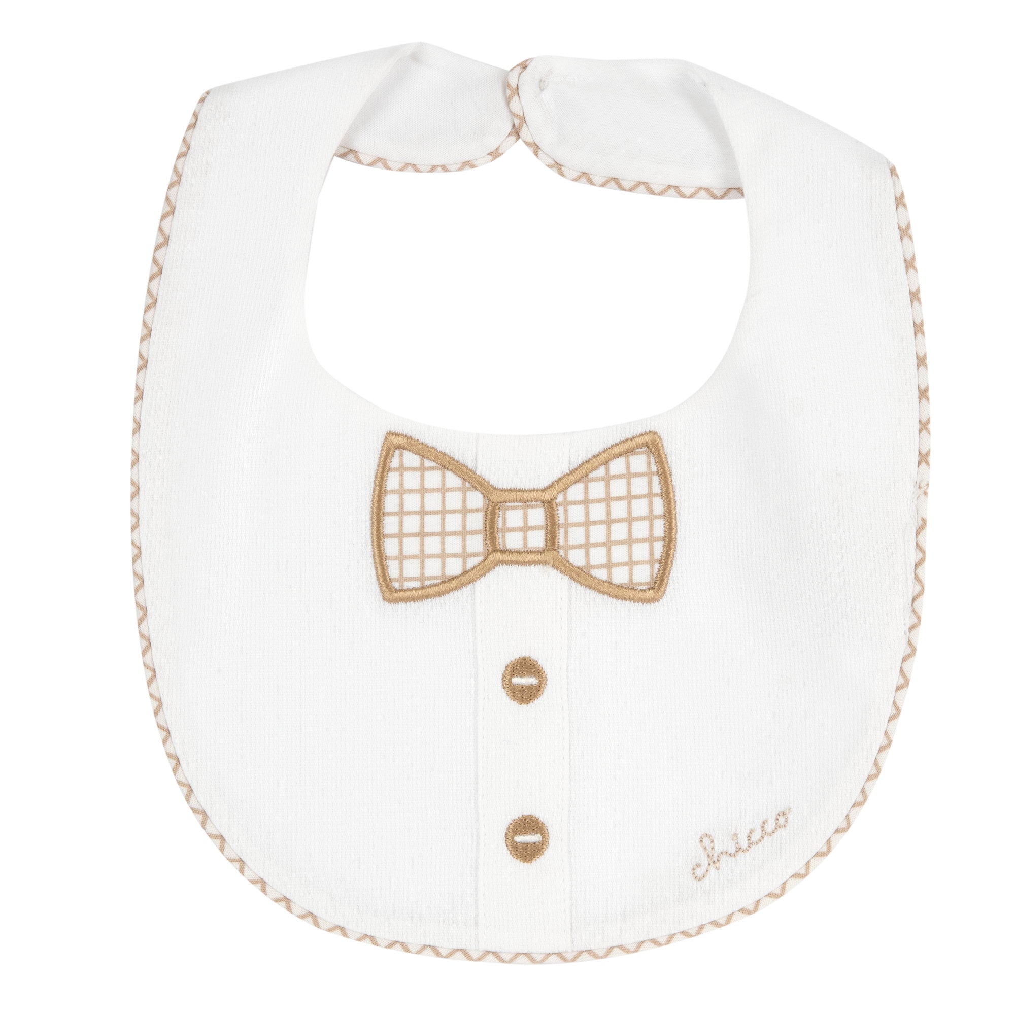 Bavetta di piquet con papillon a quadretti - NUOVA COLLEZIONE CHICCO A/I 2026-27