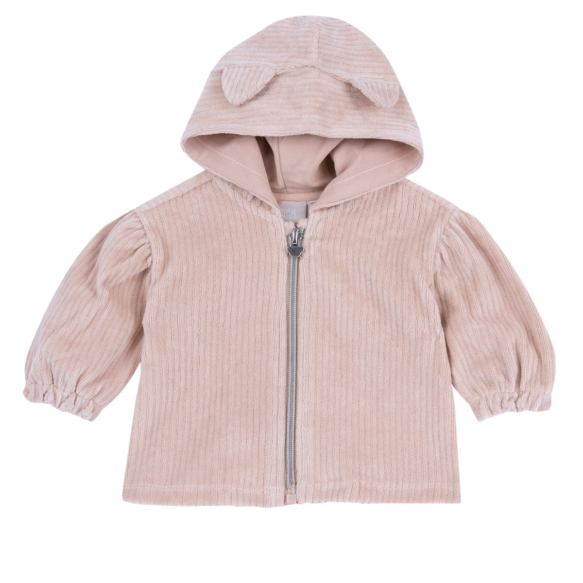 Cardigan con zip e cappuccio con orecchie in velluto - NUOVA COLLEZIONE CHICCO A/I 2026-27