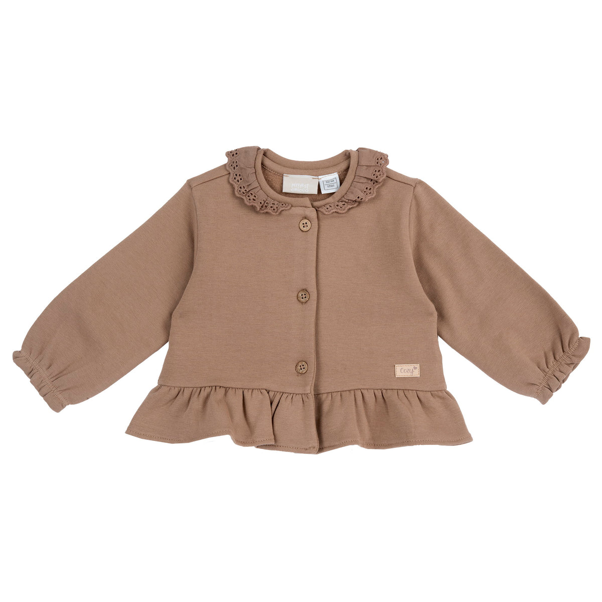 Cardigan in felpa con colletto in pizzo sangallo - NUOVA COLLEZIONE CHICCO A/I 2026-27