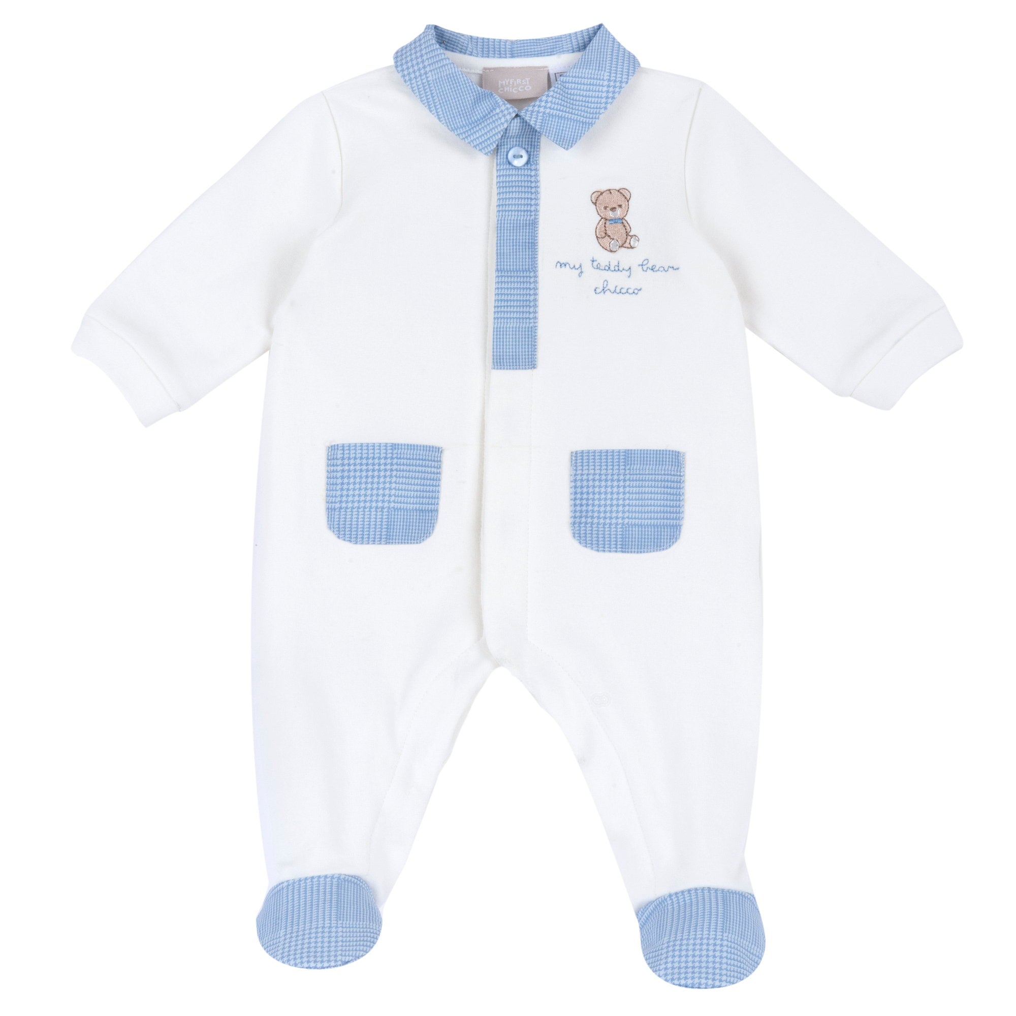 Tutina intera caldo cotone con dettagli Principe di Galles - NUOVA COLLEZIONE CHICCO A/I 2026-27