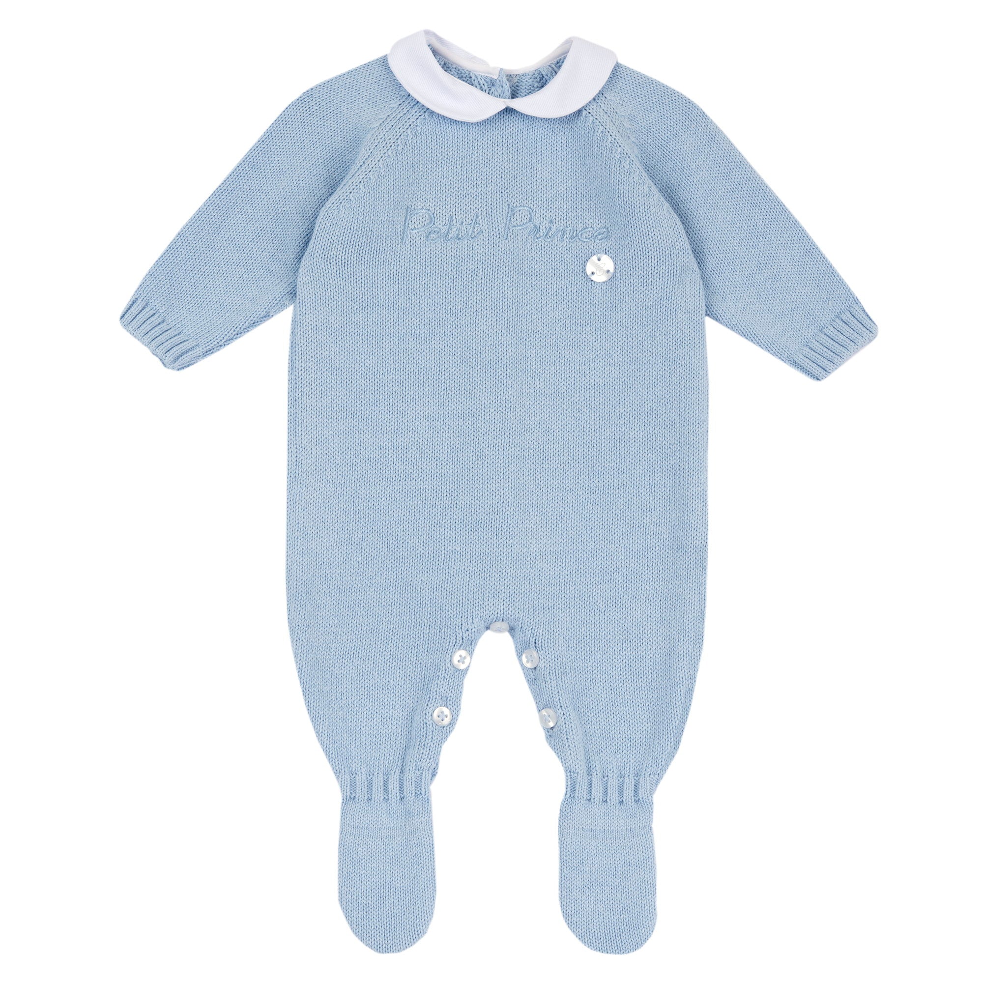 Tutina intera in maglia di cotone caldo con scritta ricamata - NUOVA COLLEZIONE CHICCO A/I 2026-27