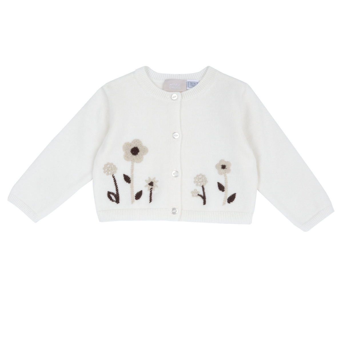 Cardigan in maglia con fiori ricamati in rilievo - NUOVA COLLEZIONE CHICCO A/I 2026-27