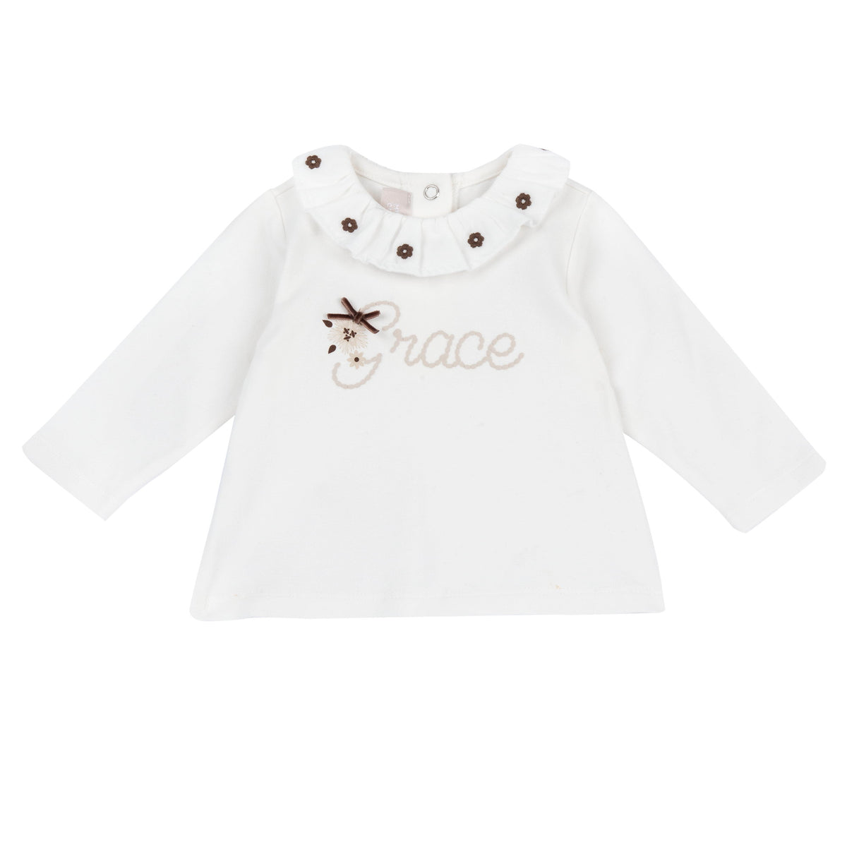 Maglia manica lunga con colletto ruffle - NUOVA COLLEZIONE CHICCO A/I 2026-27