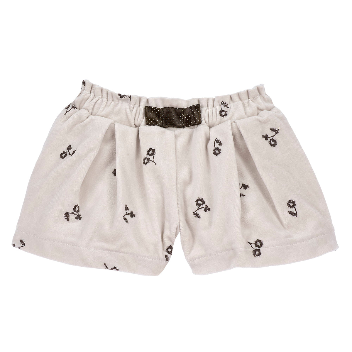 Pantalone corto in velluto con fiori ricamati - NUOVA COLLEZIONE CHICCO A/I 2026-27