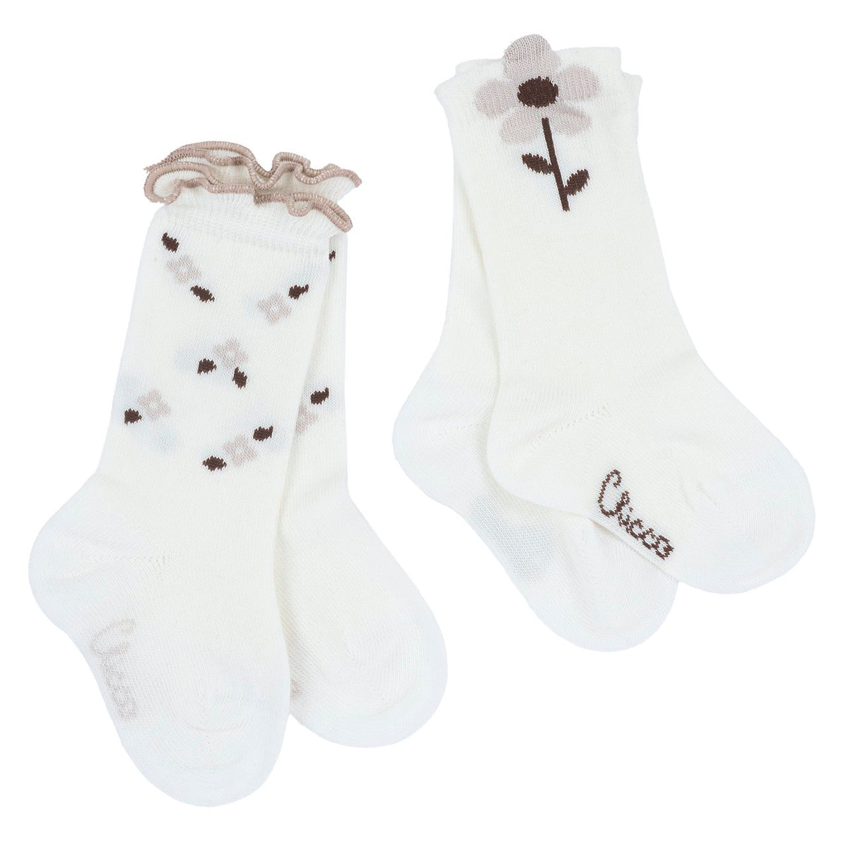 Set 2 paia calzini gambaletto con fiorellini - NUOVA COLLEZIONE CHICCO A/I 2026-27