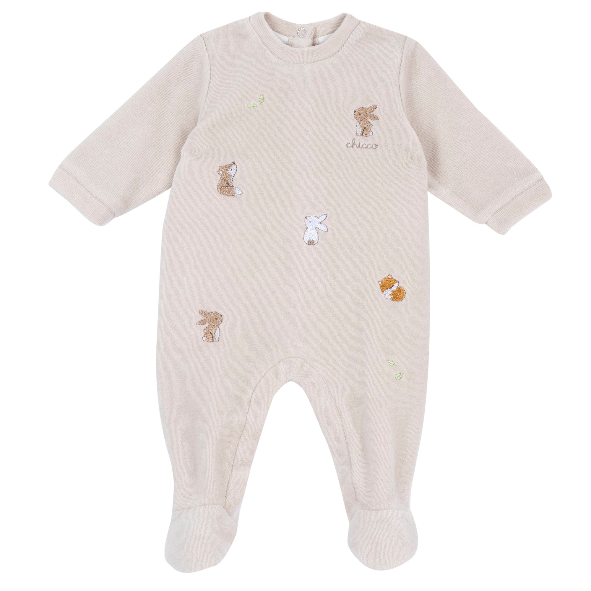 Tutina intera in ciniglia con piccoli ricami - NUOVA COLLEZIONE CHICCO A/I 2026-27