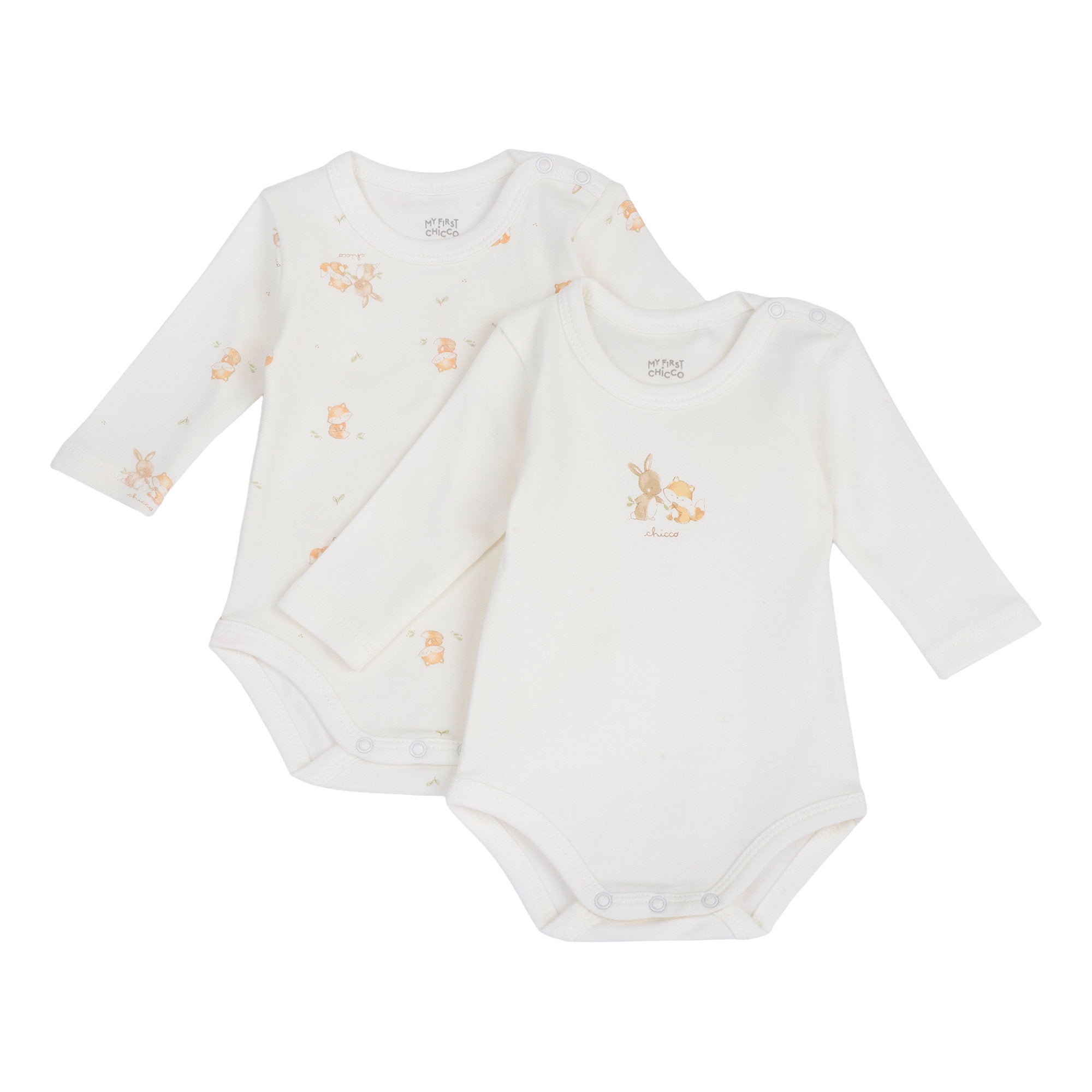 Set 2 body manica lunga con piccole volpine - NUOVA COLLEZIONE CHICCO A/I 2026-27