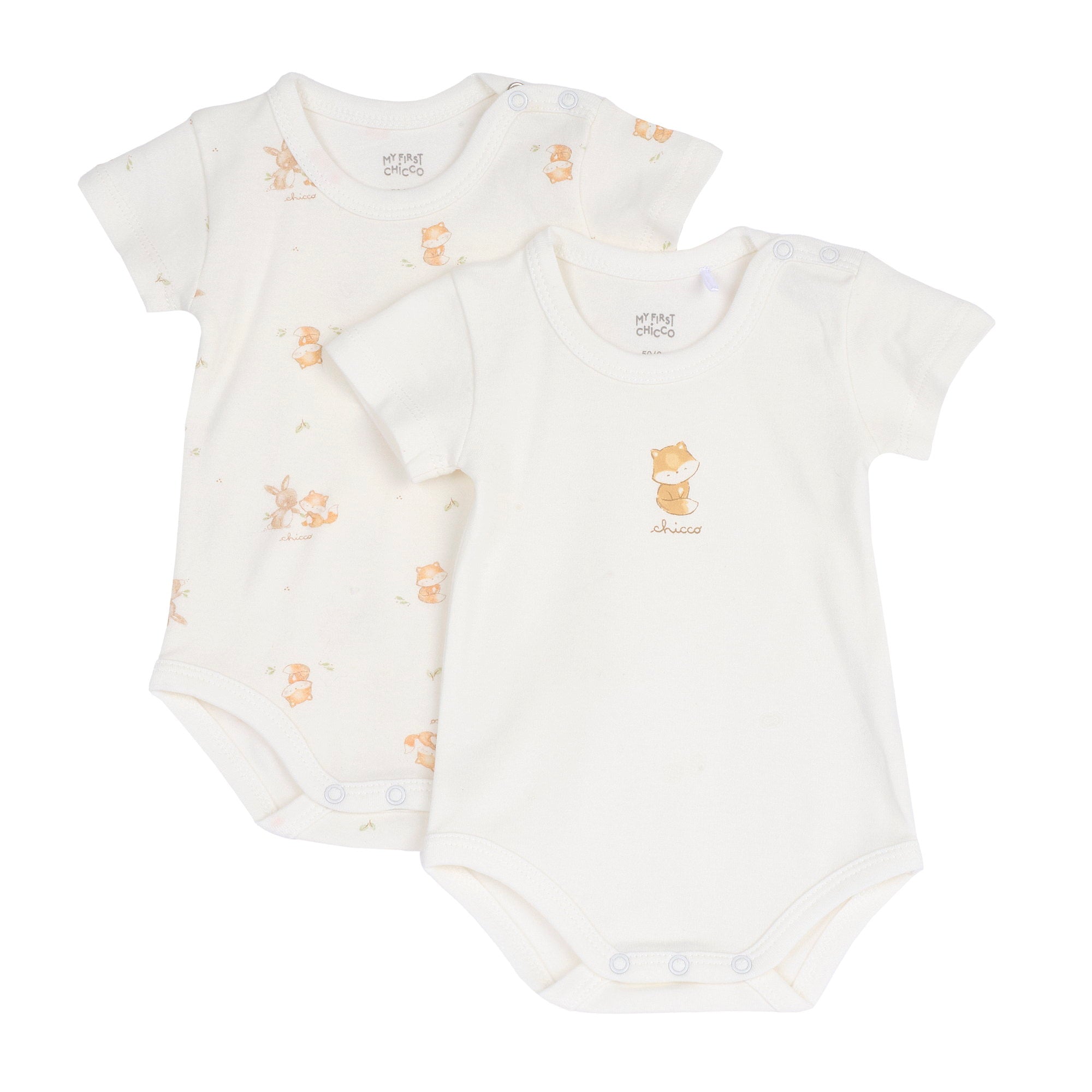 Set 2 body manica corta con piccole volpine - NUOVA COLLEZIONE CHICCO A/I 2026-27