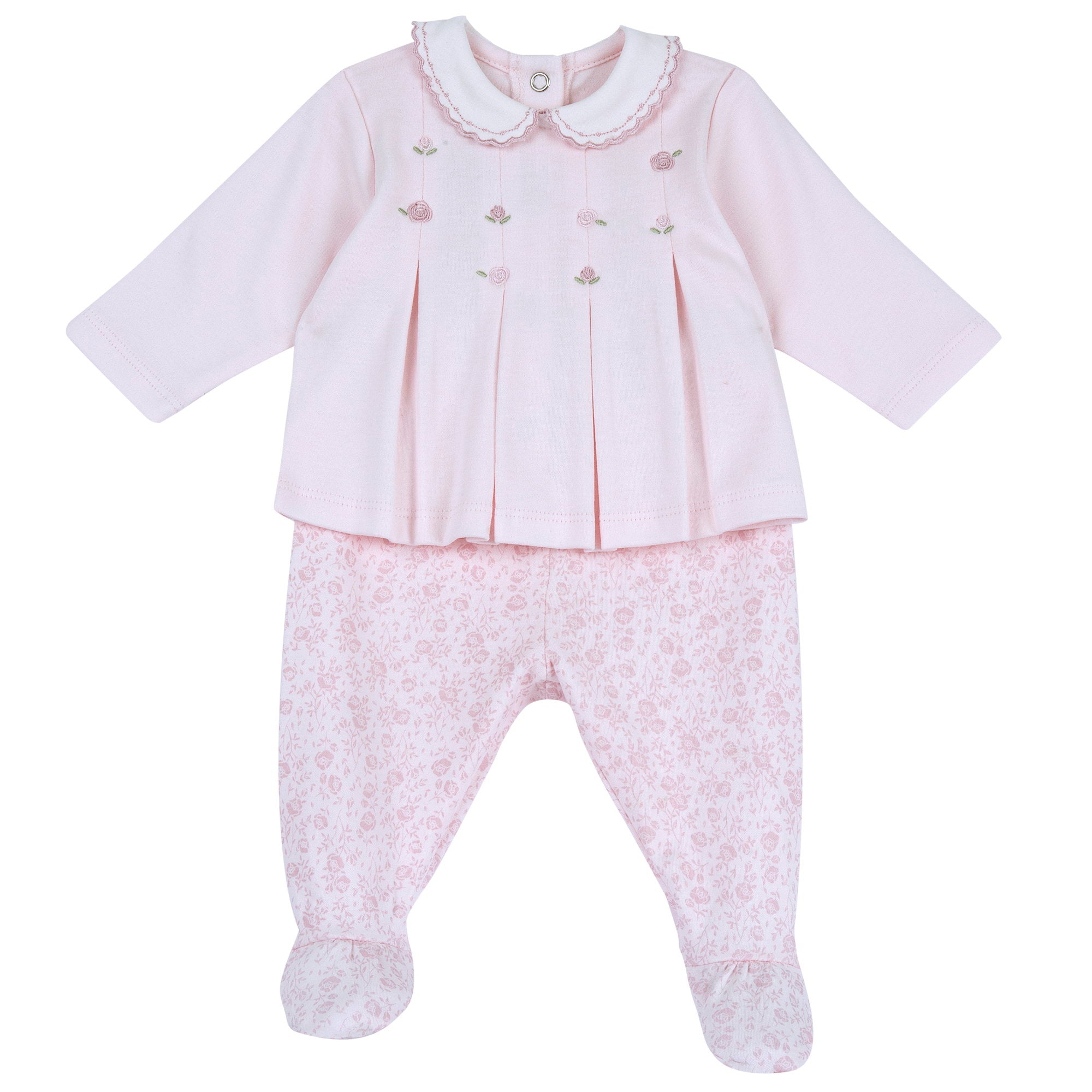 Completo 2 pz. in caldo cotone con ricamo roselline - NUOVA COLLEZIONE CHICCO A/I 2026