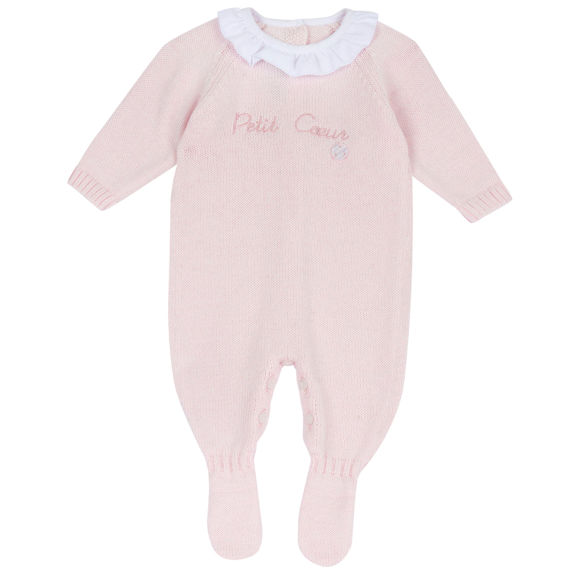 Tutina intera in maglia di cotone caldo con scritta ricamata - NUOVA COLLEZIONE CHICCO A/I 2026-27