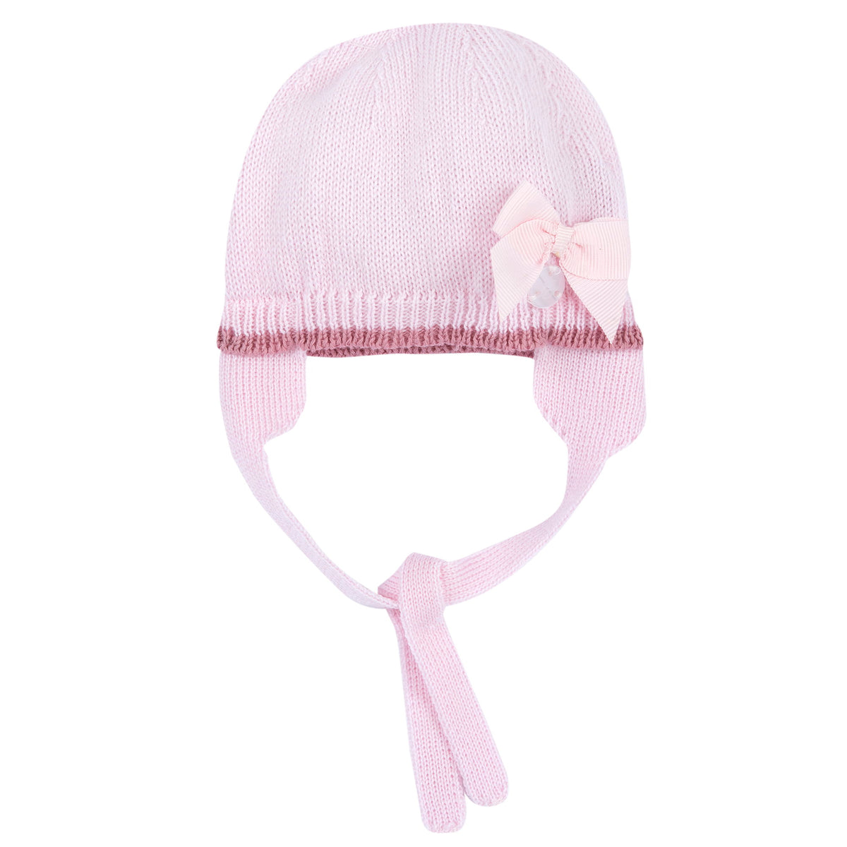 Cuffietta neonato in lana rosa con fiocco - NUOVA COLLEZIONE CHICCO A/I 2026-27
