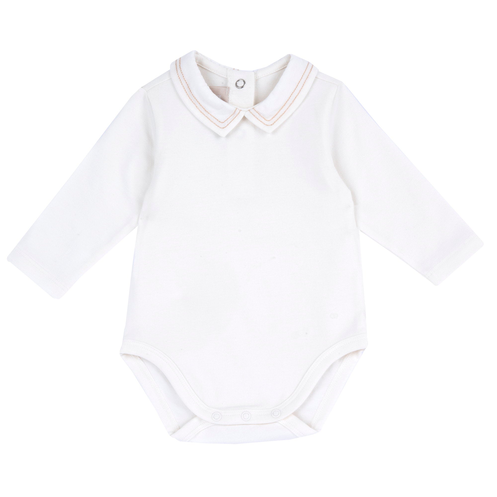 Body esternabile con colletto ricamato color nocciola - NUOVA COLLEZIONE CHICCO A/I 2026-27