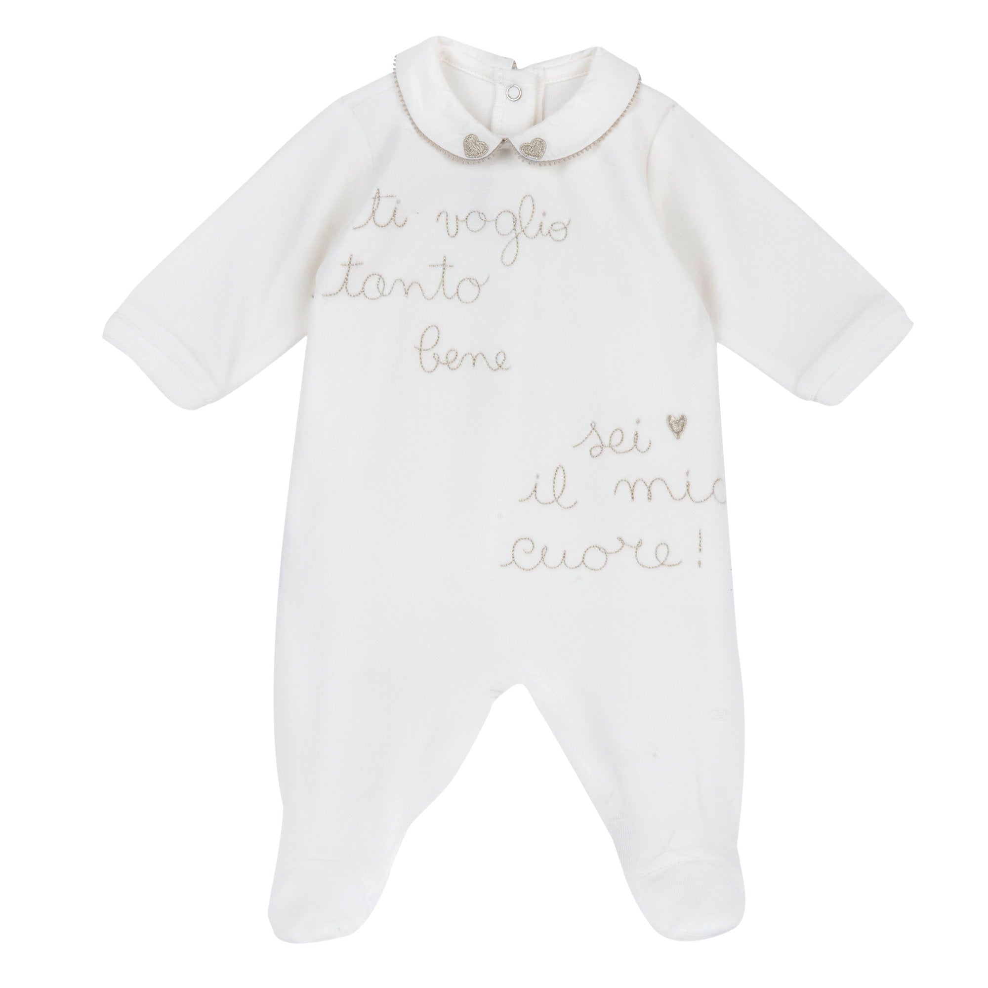 Tutina in ciniglia Ti voglio tanto bene. Nuova collezione Chicco A/I 2026/27