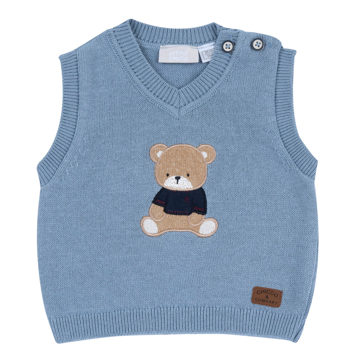 Gilet in maglia misto lana con tenero orsetto - NUOVA COLLEZIONE CHICCO A/I 2026-27