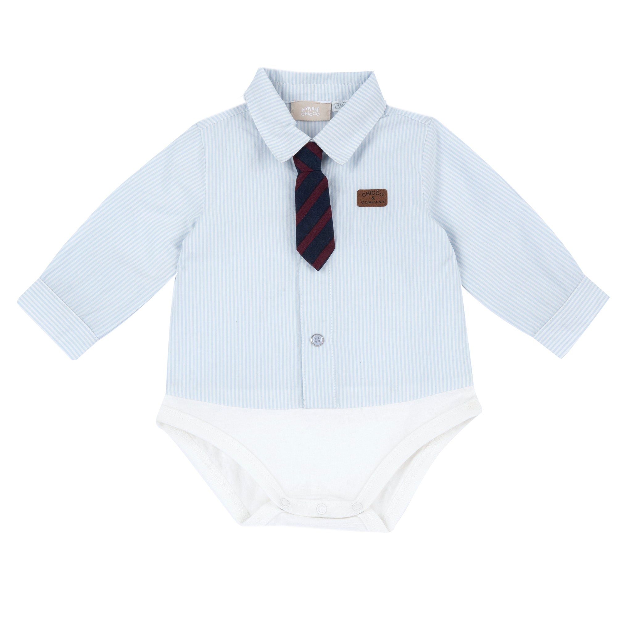 Camicia a righe a body con cravattina - NUOVA COLLEZIONE CHICCO A/I 2026-27