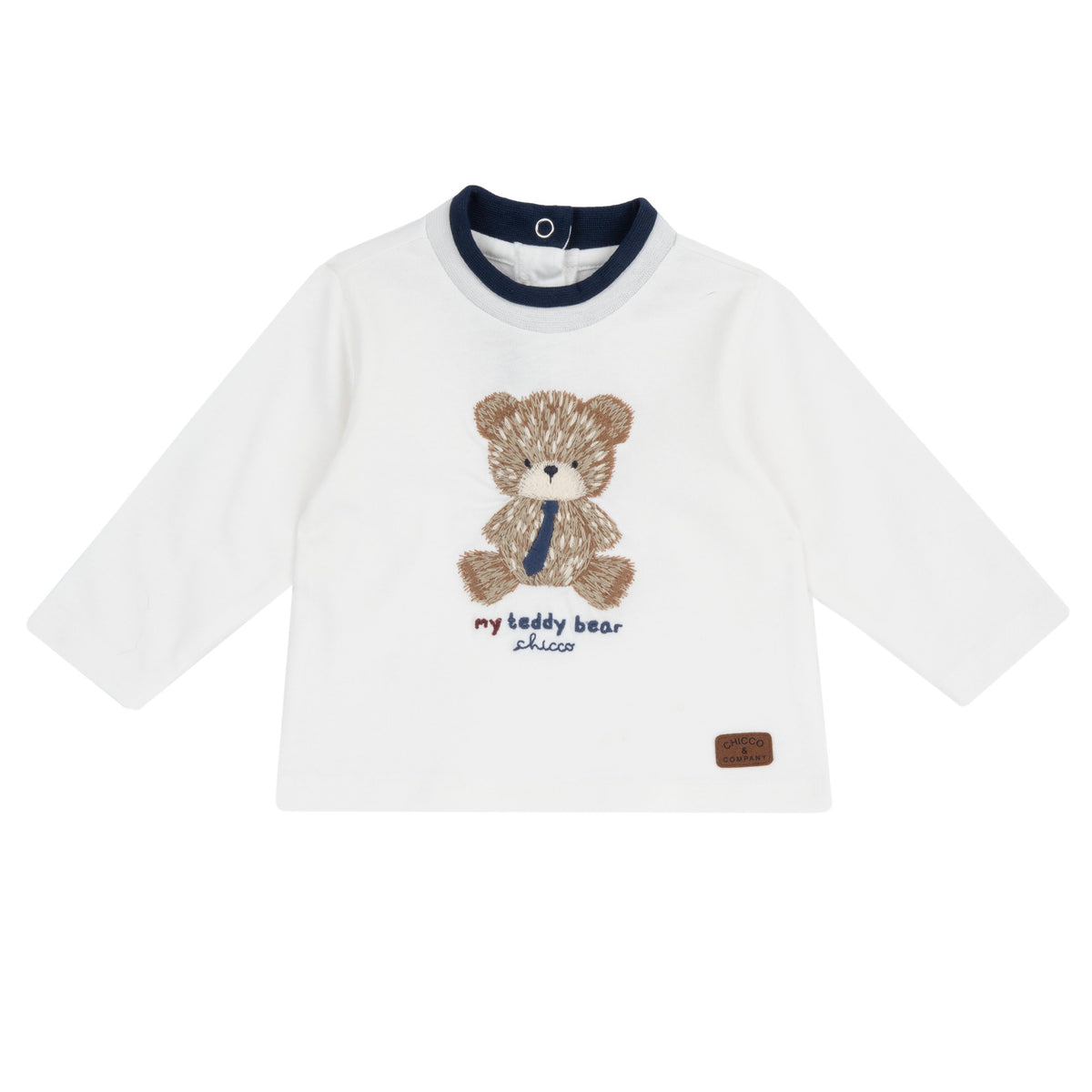 Maglia caldo cotone con orsetto ricamato - NUOVA COLLEZIONE CHICCO A/I 2026-27