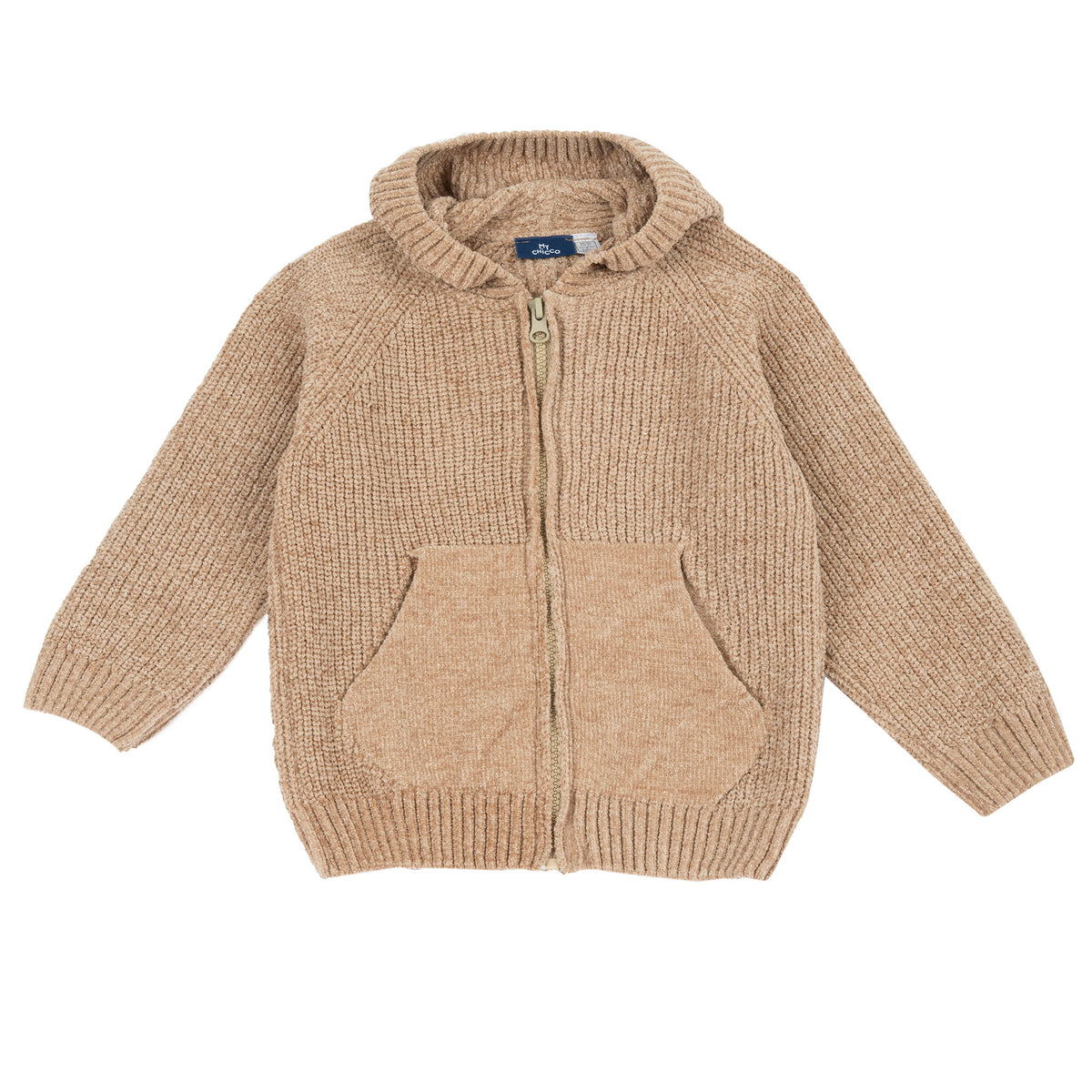 Cardigan con cappuccio e zip in maglia cinigliata - NUOVA COLLEZIONE CHICCO A/I 2026-27
