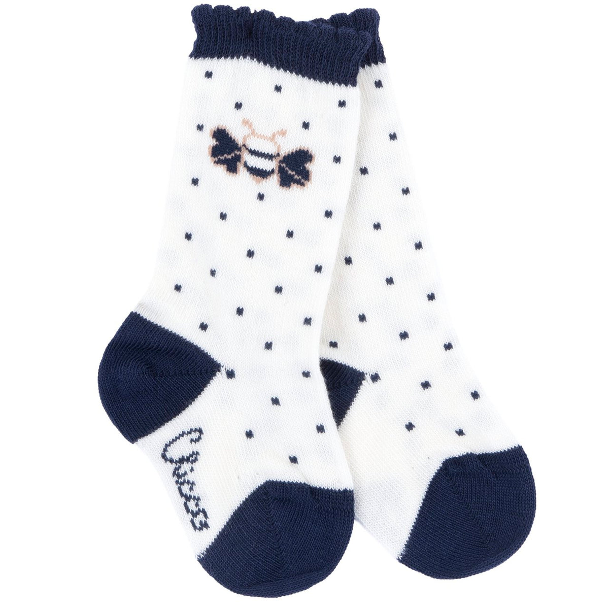 Calzini gambaletto con pois e piccola ape - NUOVA COLLEZIONE CHICCO A/I 2026-27