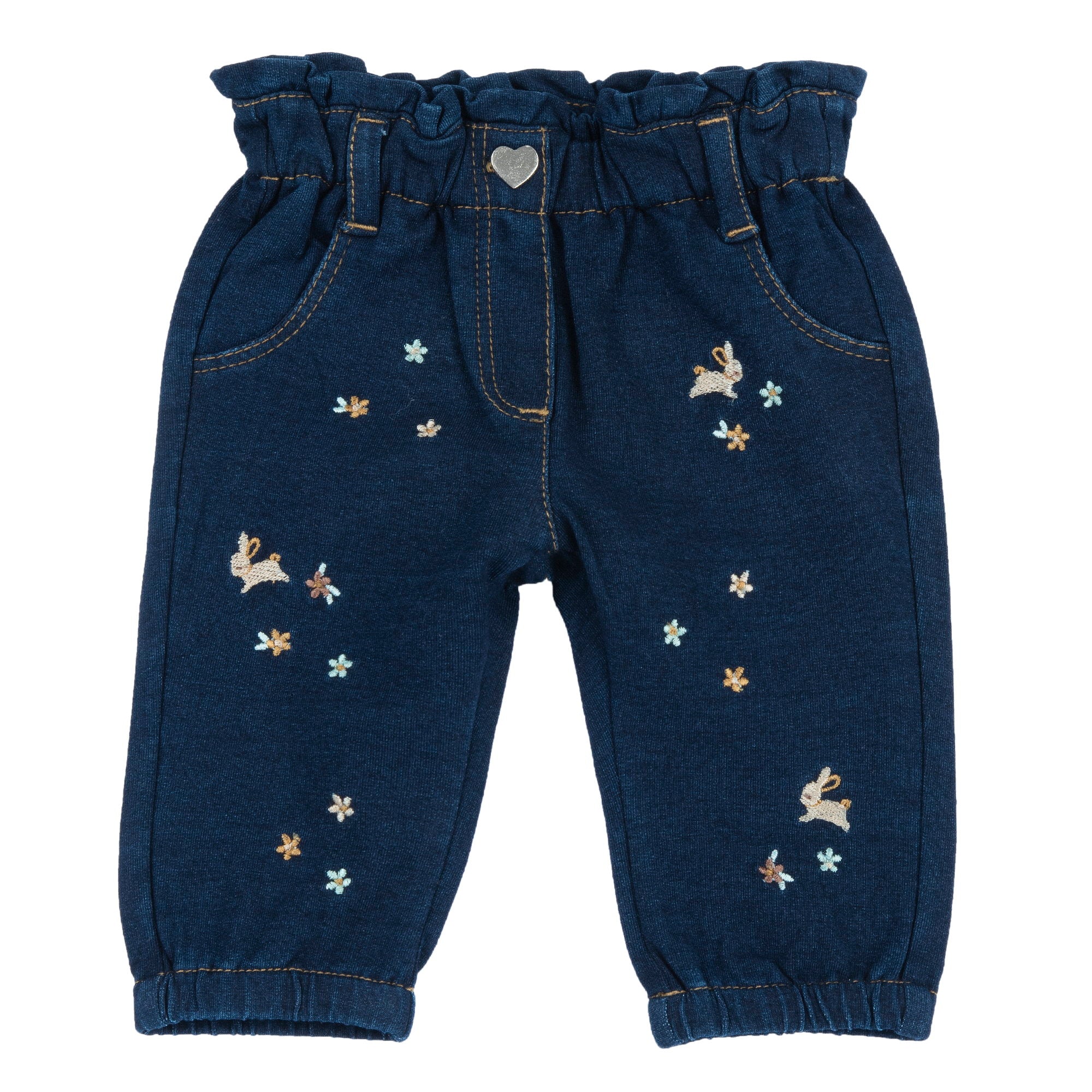 Pantalone denim di cotone elastico con ricami - NUOVA COLLEZIONE CHICCO A/I 2026-27