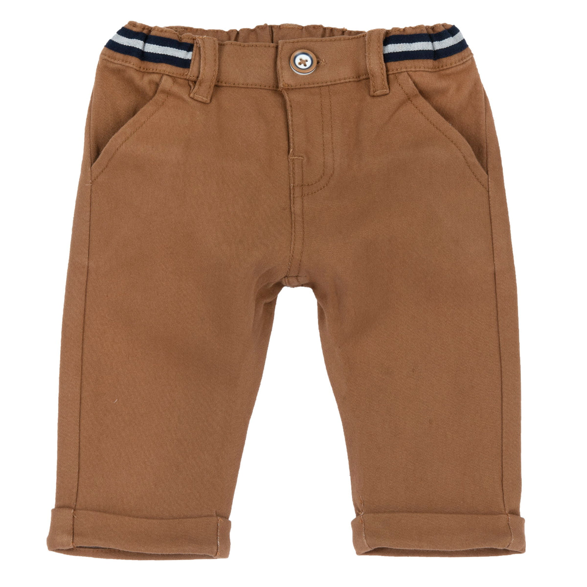 Pantalone in cotone color cognac con elastico - NUOVA COLLEZIONE CHICCO A/I 2026-27
