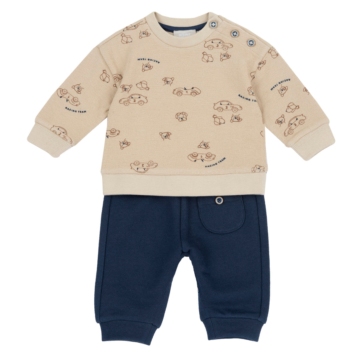 Completo 2 pz. felpa + pantalone con stampa macchinine - NUOVA COLLEZIONE CHICCO A/I 2026-27