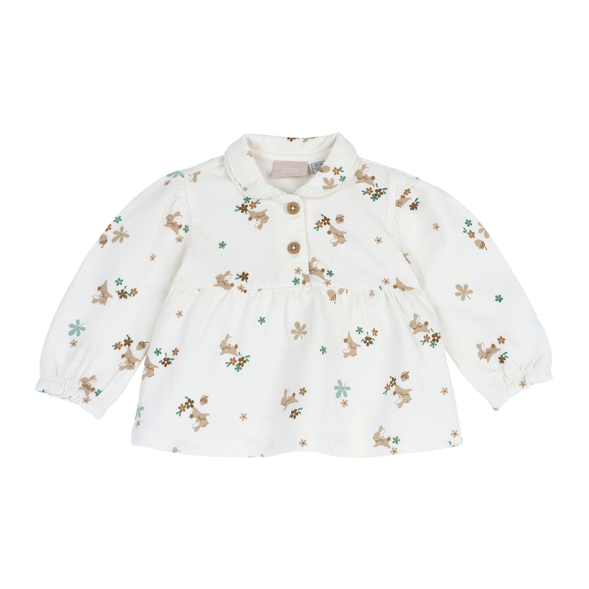 Camicia in jersey di cotone con stampa coniglietti - NUOVA COLLEZIONE CHICCO A/I 2026-27