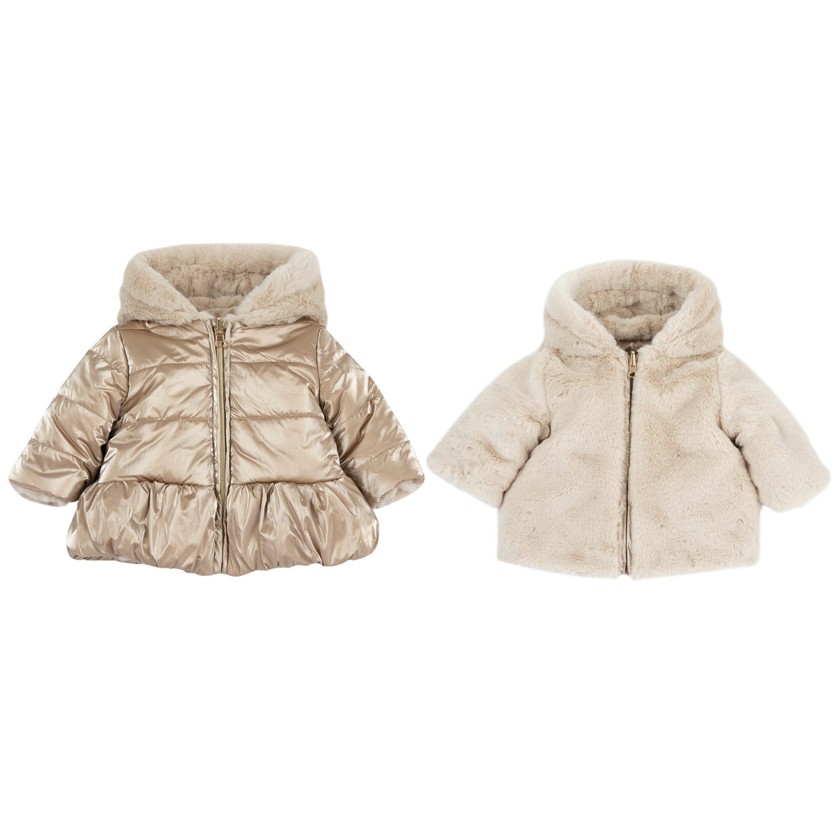 Giubbotto reversibile con cappuccio in ecopelliccia - NUOVA COLLEZIONE CHICCO A/I 2026-27