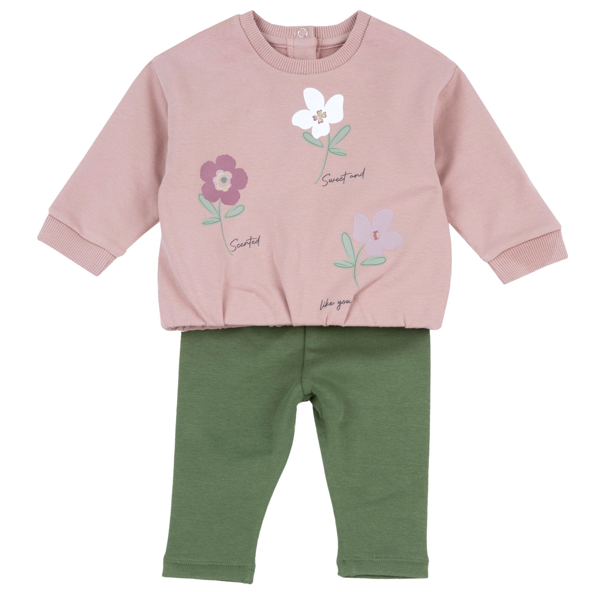 Completo 2 pz. felpa con fiori + leggings - NUOVA COLLEZIONE CHICCO A/I 2026-27