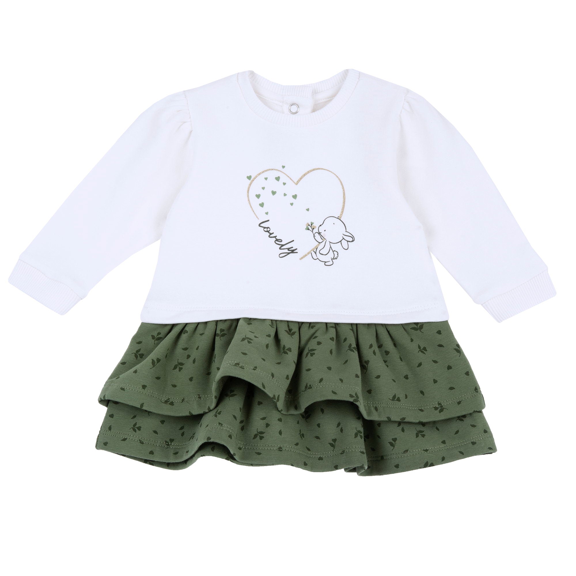 Abito in felpa con coniglietta e balze - NUOVA COLLEZIONE CHICCO A/I 2026-27